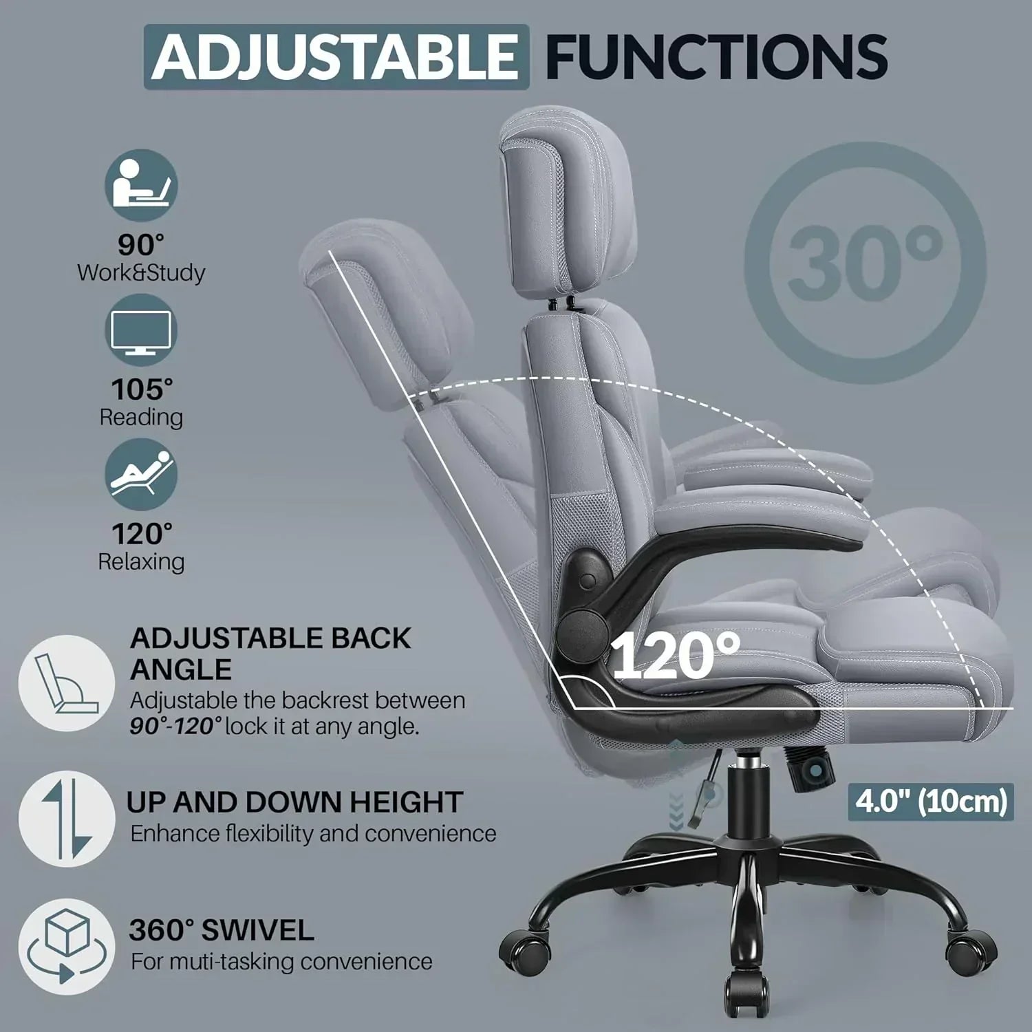 Office Chair Large High-Foot Computer Desk Chair Chair Lumbar Support Rotating Computer Chair
