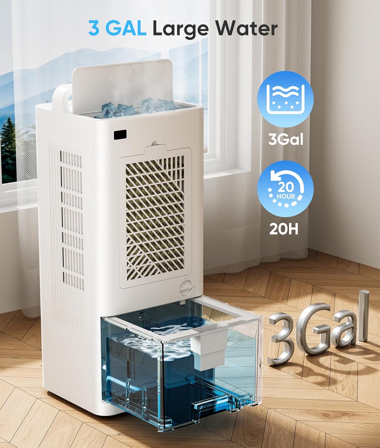 Windowless Portable Air Conditioners Evaporative Air Cooler 3 Modes & 3 Speeds 12H Timer