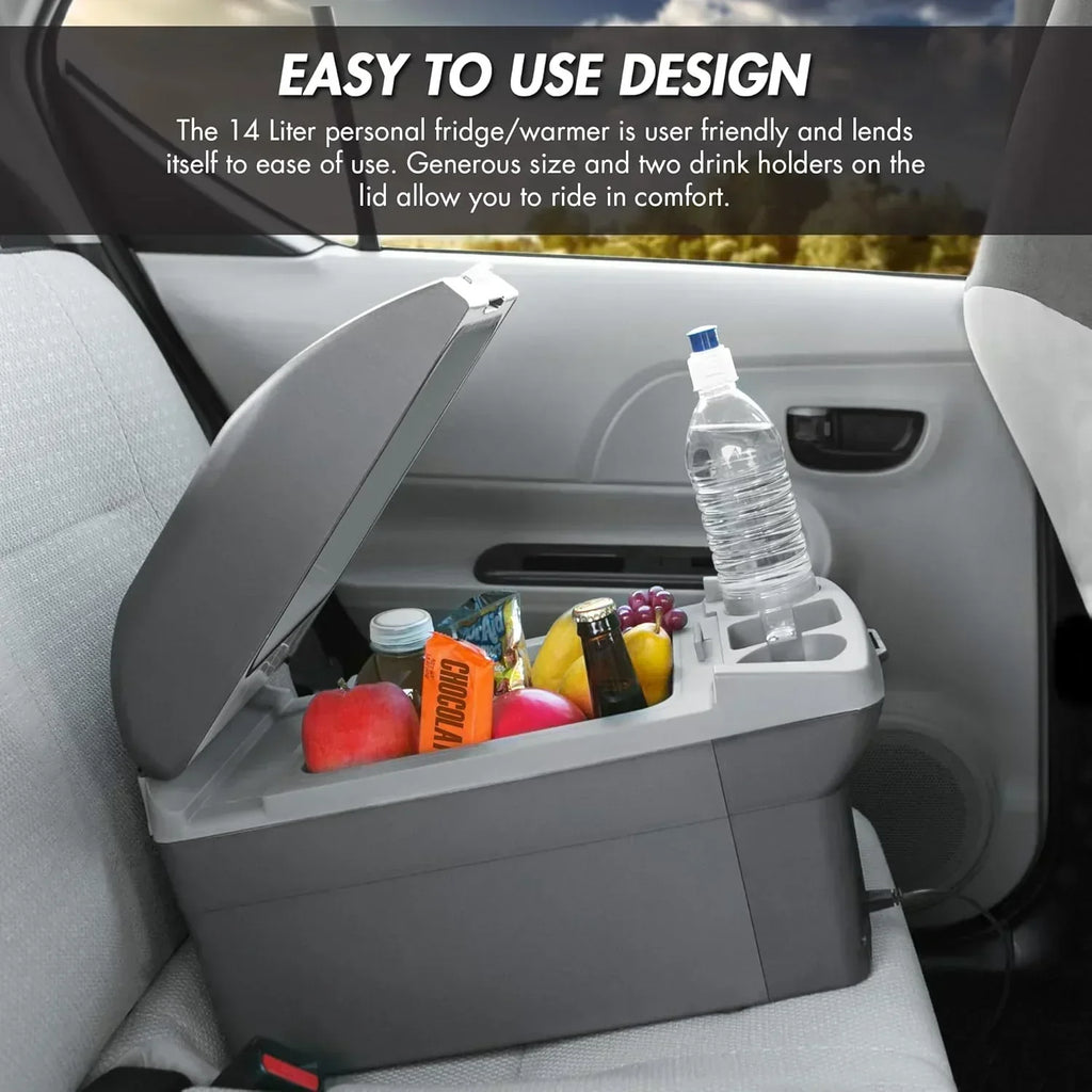 Personal Thermoelectric Cooler/Warmer 14 Liter Capacity Portable Electric Car Cooler