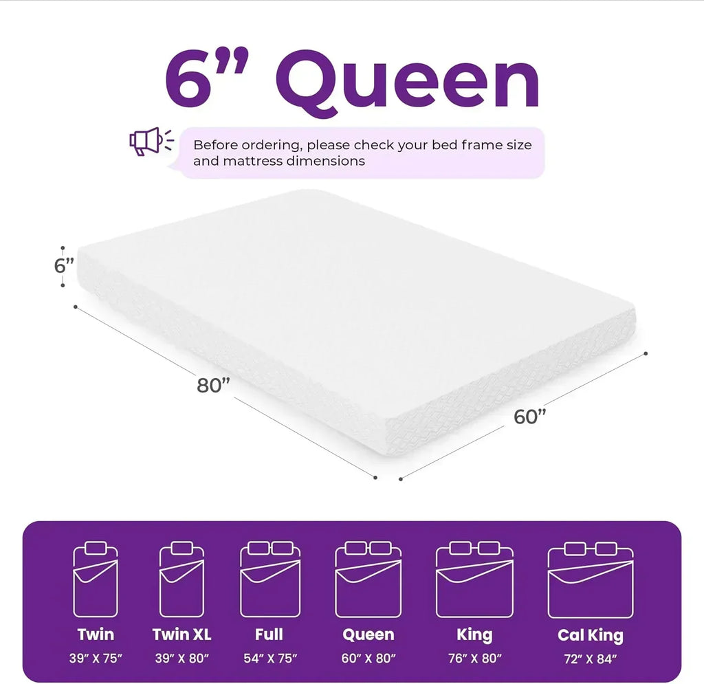GAESTE 8-inch Fully Cooling Gel Memory Foam Mattress Mattress-in-a-Box
