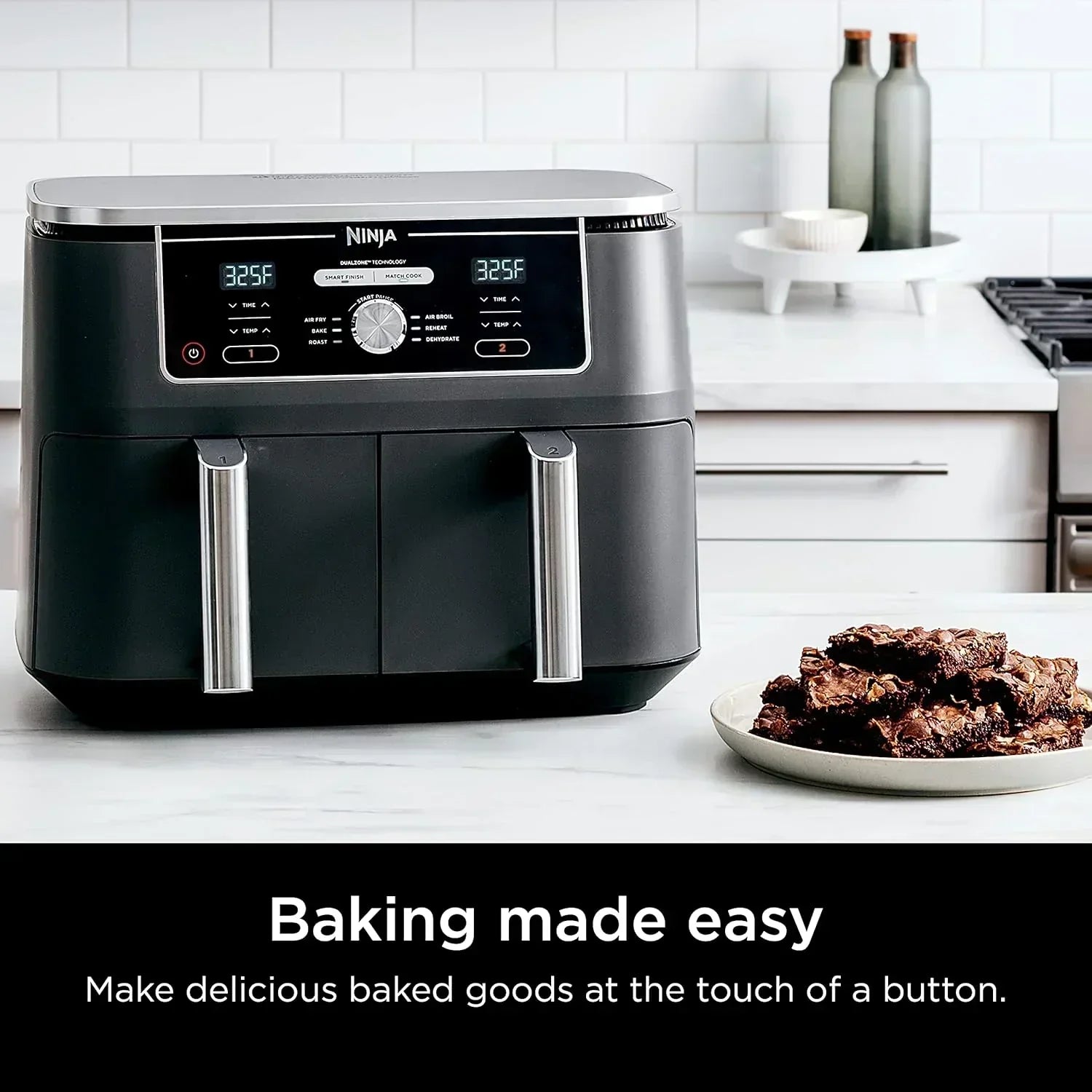 Ninja Foodi 6-in-1 FlexBasket Air Fryer with 7 QT MegaZone Basket Divider for Large Proteins