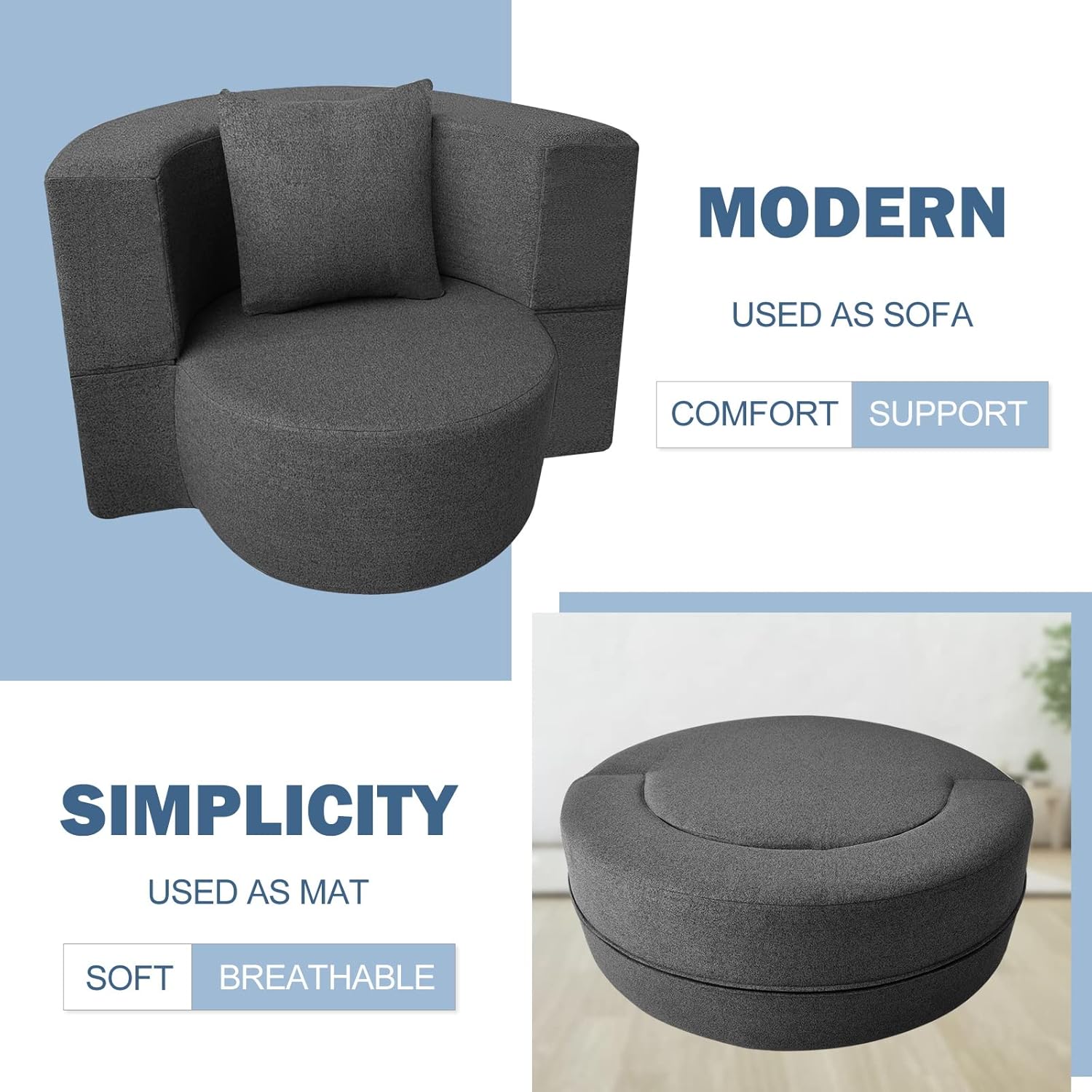 60 inch pull out sofa bed memory foam sofa with 2 pillows futon bed guest bed and pull out sofa