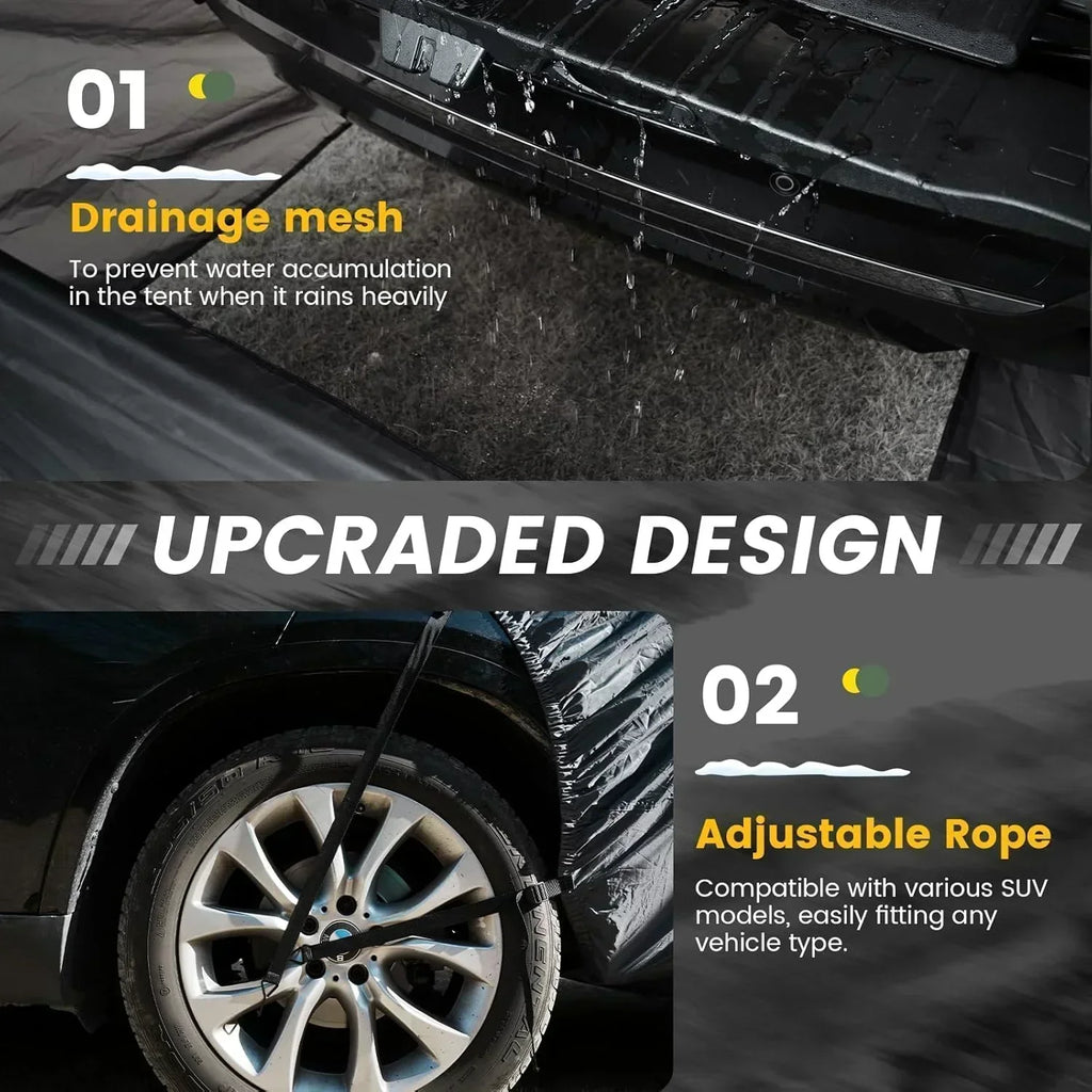 SUV Tent 5-9 Person Rectangle Car Tent for Family Waterproof Windproof for Car Camping Tents