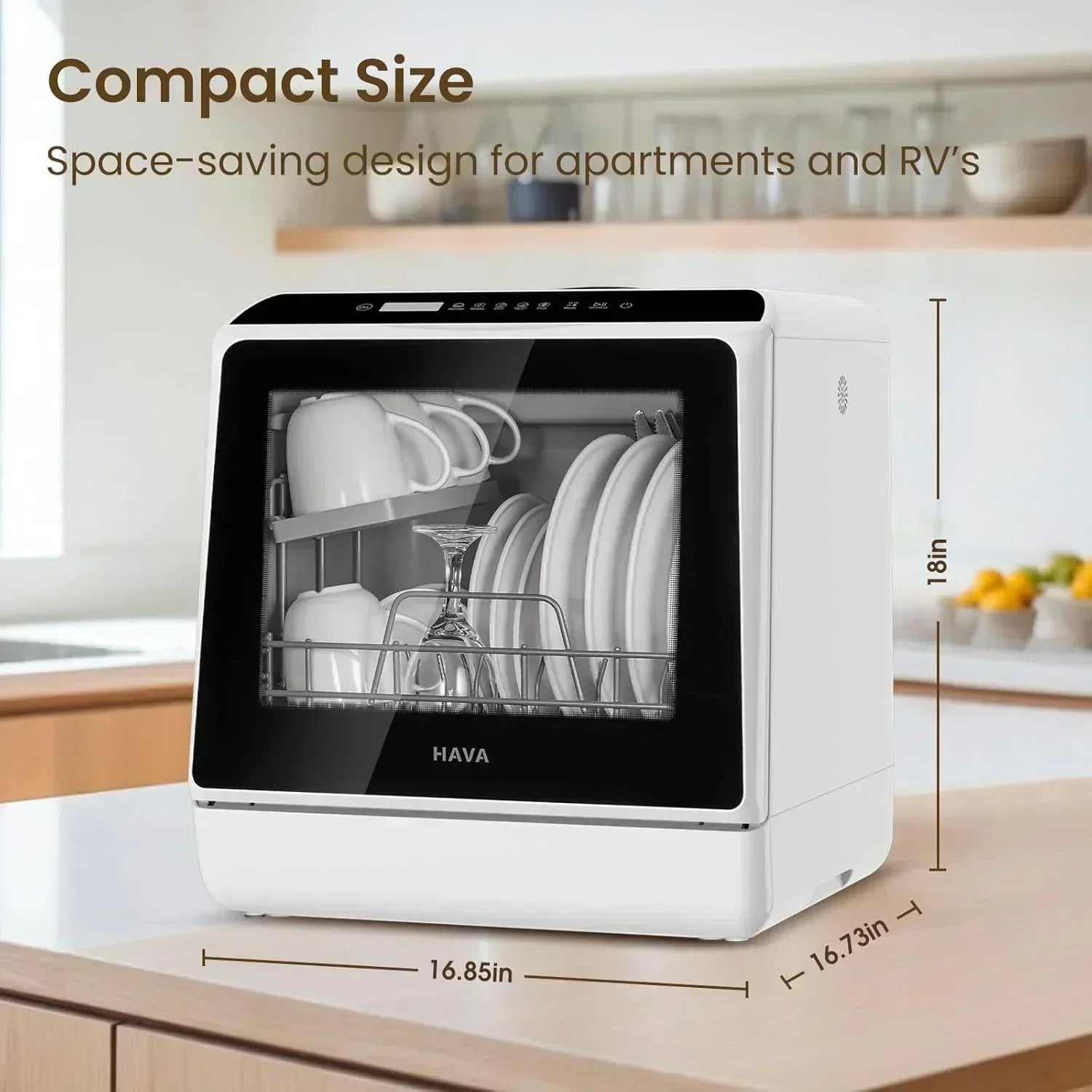 HAVA tabletop dishwasher 6-program portable dishwasher with built-in 5-liter water tank