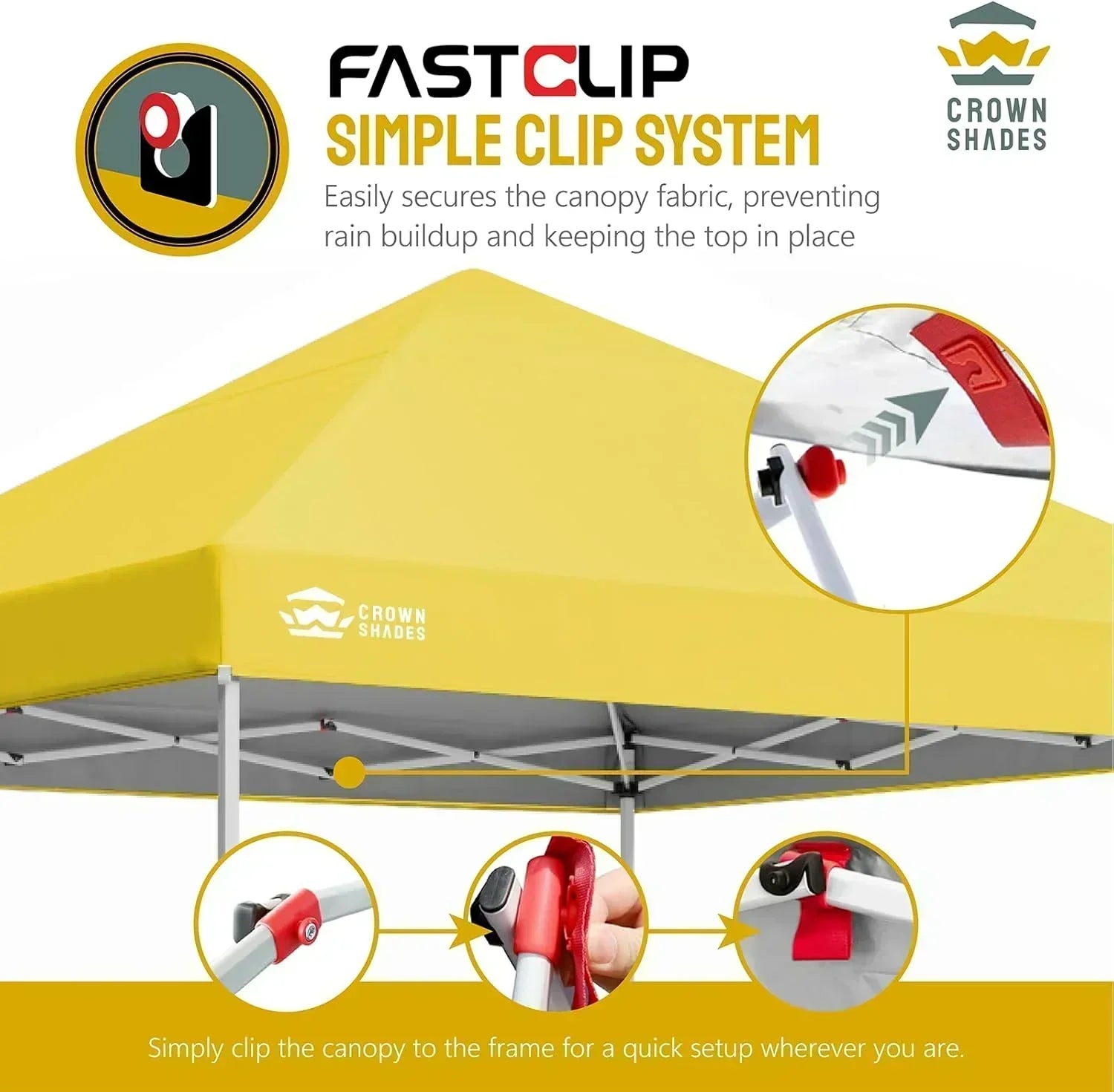 10x10 Pop-Up Awning One-Click Installation Beach Tent Outdoor Sunshade Silver Coated Top