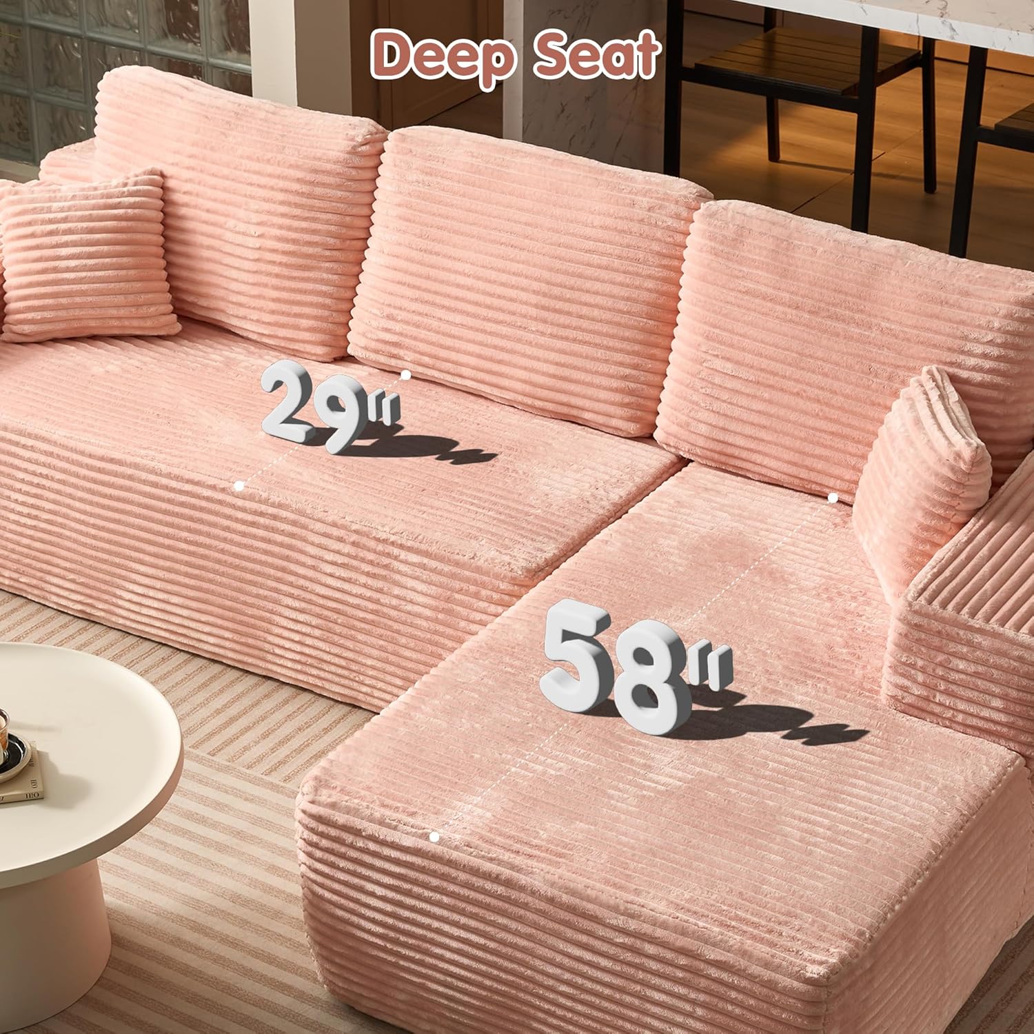Ovios 104 Cloud Section Sofa L-shaped lounge chair, modern modular sofa