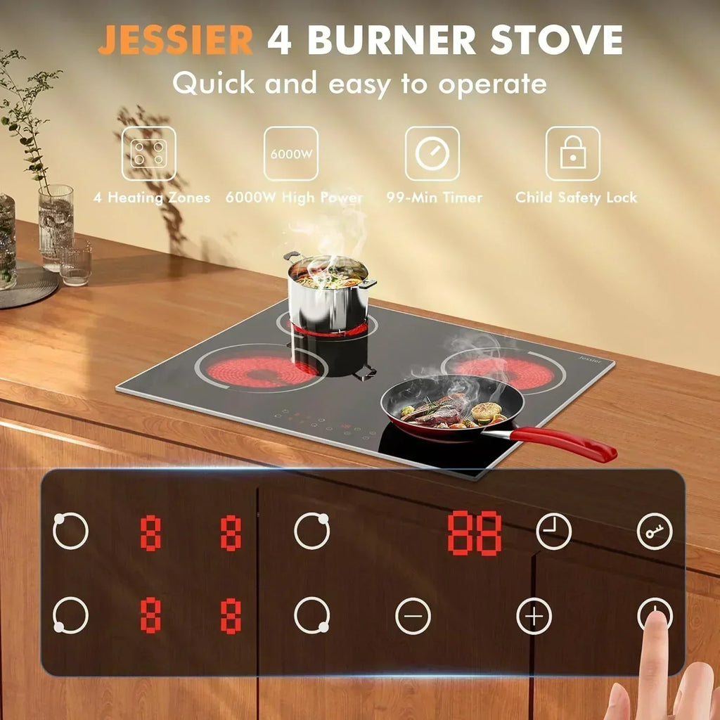 Electric Cooktop 30 Inch - 5 Burners Built-in Ceramic Cooktop 30 Electric Stove Top