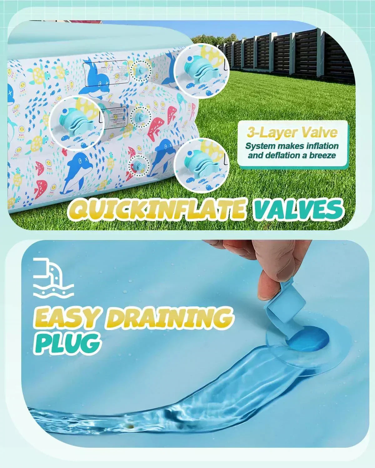 Inflatable Pool for Kids and Adults Blow up Swimming Pool Sprinkler Thicken Oversized Pools