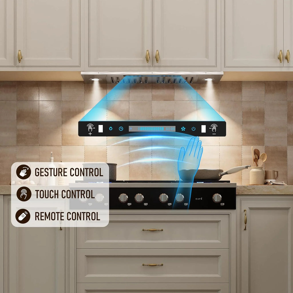 IKTCH 30 Built-in/Plug-in Range Hood 900 CFM, Ducted/Ductless Convertible Ducted, Stainless Steel Kitchen Range Hood