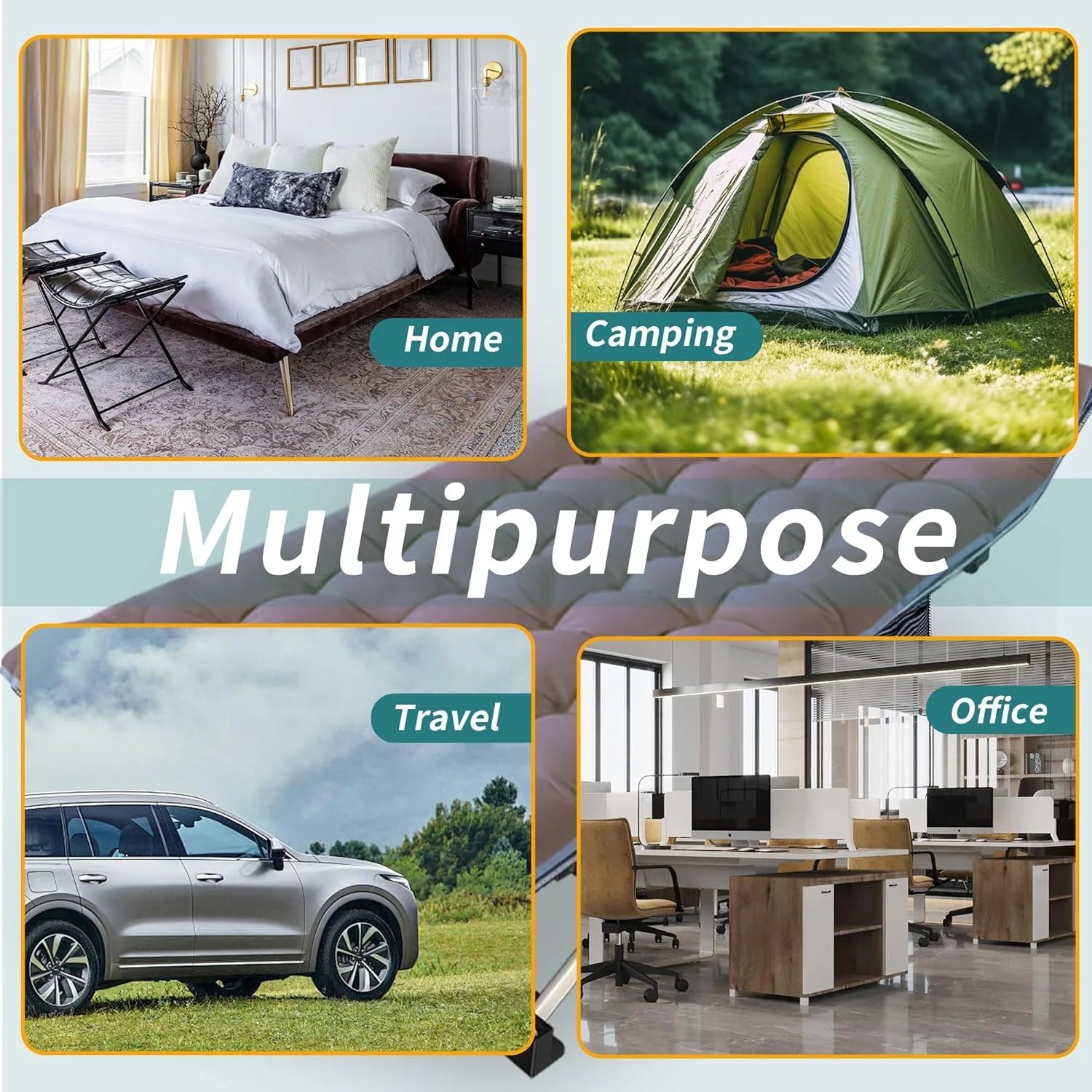 2 Pack Camping Cot with Mattress Comfortable Cot Bed Folding Cot Heavy Duty Cots for Sleeping with Carry Bag for Adults Kids Guest Bed Outdoor Indoor Home