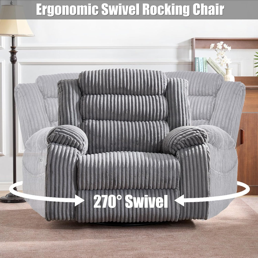 Electric rotary rocker lounge chair for adults with massage and calories USB charging ports
