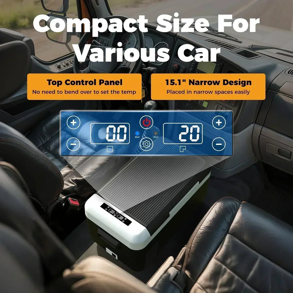 12V Refrigerator 21 Quart Portable Freezer 50 Hours Keep Cool Electric Cooler Car Refrigerator