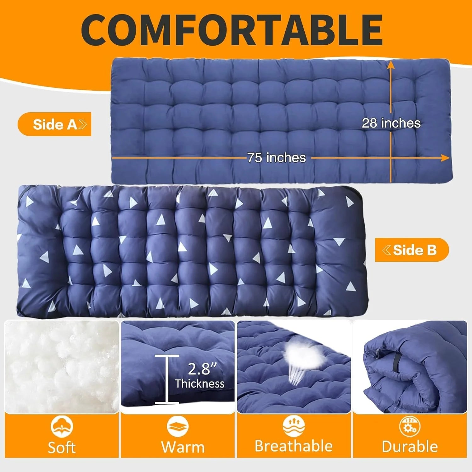 2 Pack Camping Cot with Mattress Comfortable Cot Bed Folding Cot Heavy Duty Cots for Sleeping with Carry Bag for Adults Kids Guest Bed Outdoor Indoor Home