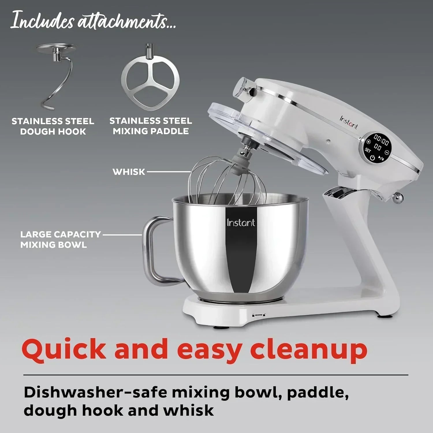 Instant Pot Instant Stand Mixer Pro 600W 10-Speed Electric Mixer with Digital Interface