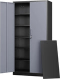 Letaya Metal Garage Storage Cabinets with Lock-72 Tall Tool Organizer Steel Lockers