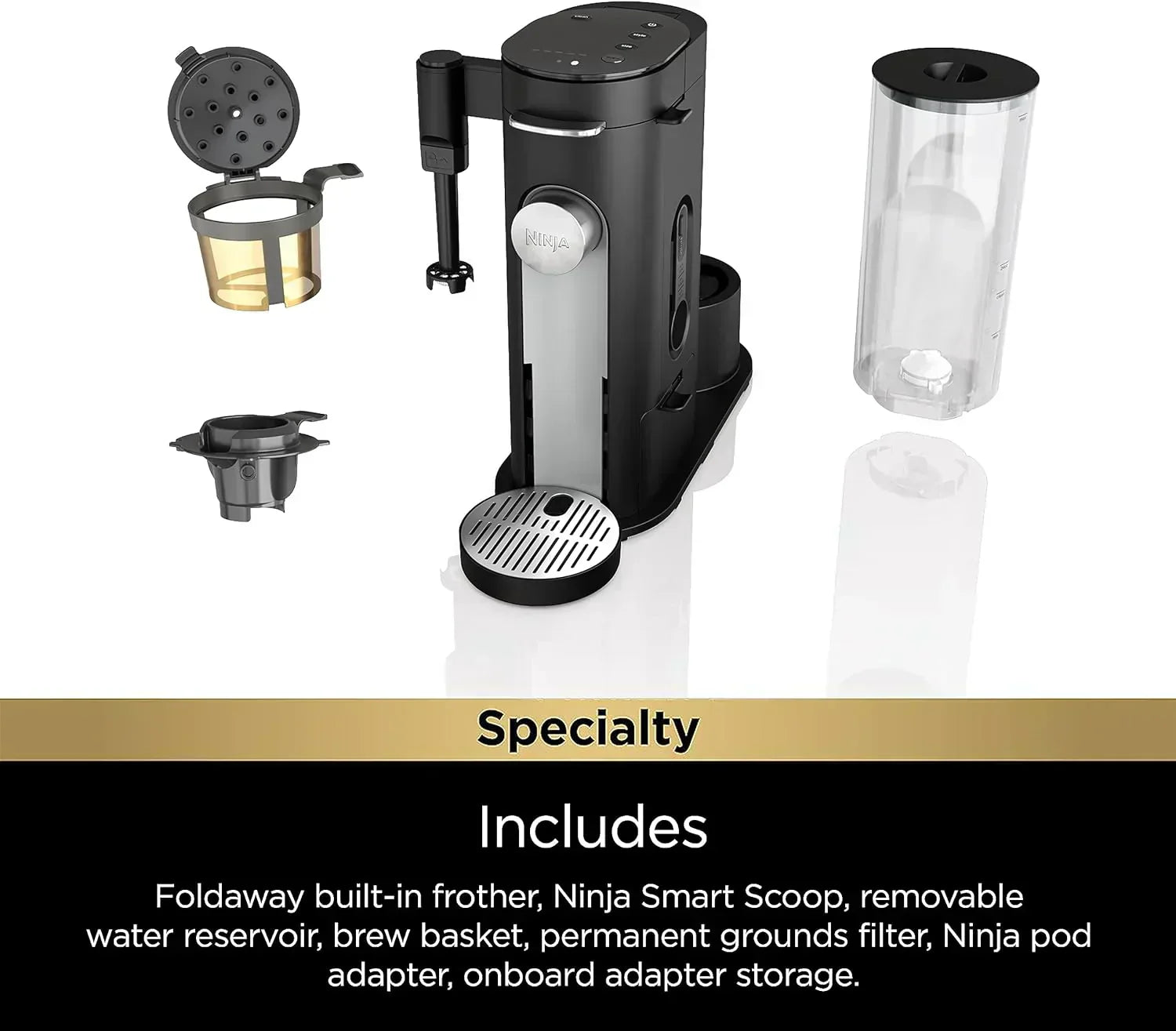 Ninja Coffee Maker Single Cup Brews with pods and grounds K-Cup compatible 4 brewing methods