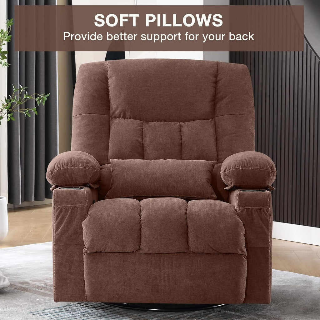 Massage rotating rocking lounge chair with vibration massage and calorie metering functions