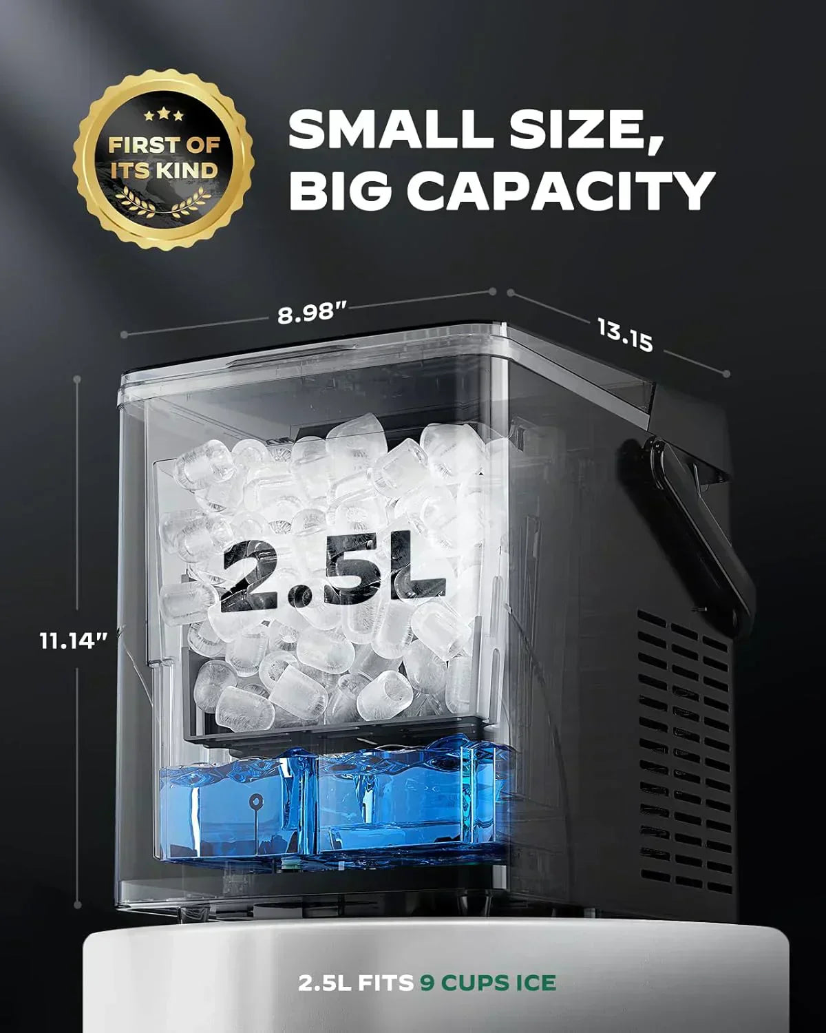 Silonn Countertop Ice Maker Expanding Ice Basket 9 Cubes Ice Basket Self-Cleaning Ice Maker