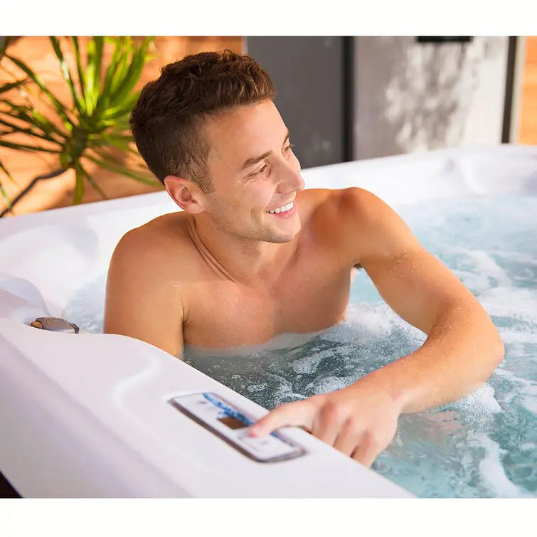 Lifesmart Spas 110 Volt 7 Person 22 Jet Square Plug And Play Hot Tub with Ozonator in Espresso