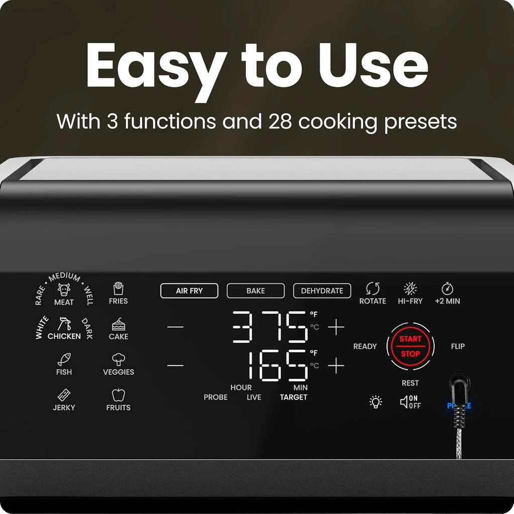 CHEFMAN ExacTemp 12-Quart Air Fryer Integrated Smart Cooking 28 Touchscreen Presets