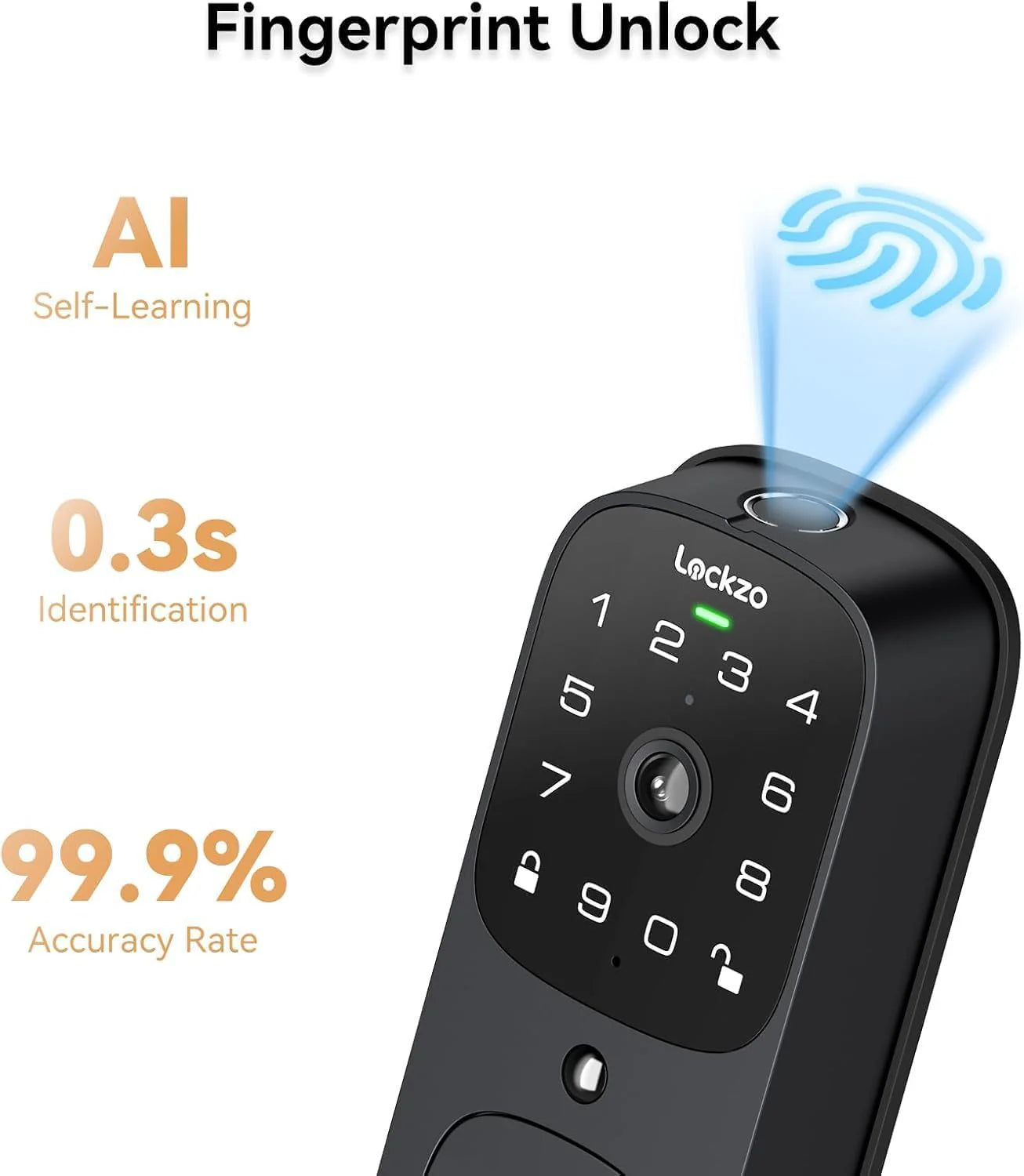 Video Smart Lock with Doorbell Keyless Entry Door Lock Built-in WiFi Camera Front Door Deadbolt Lock
