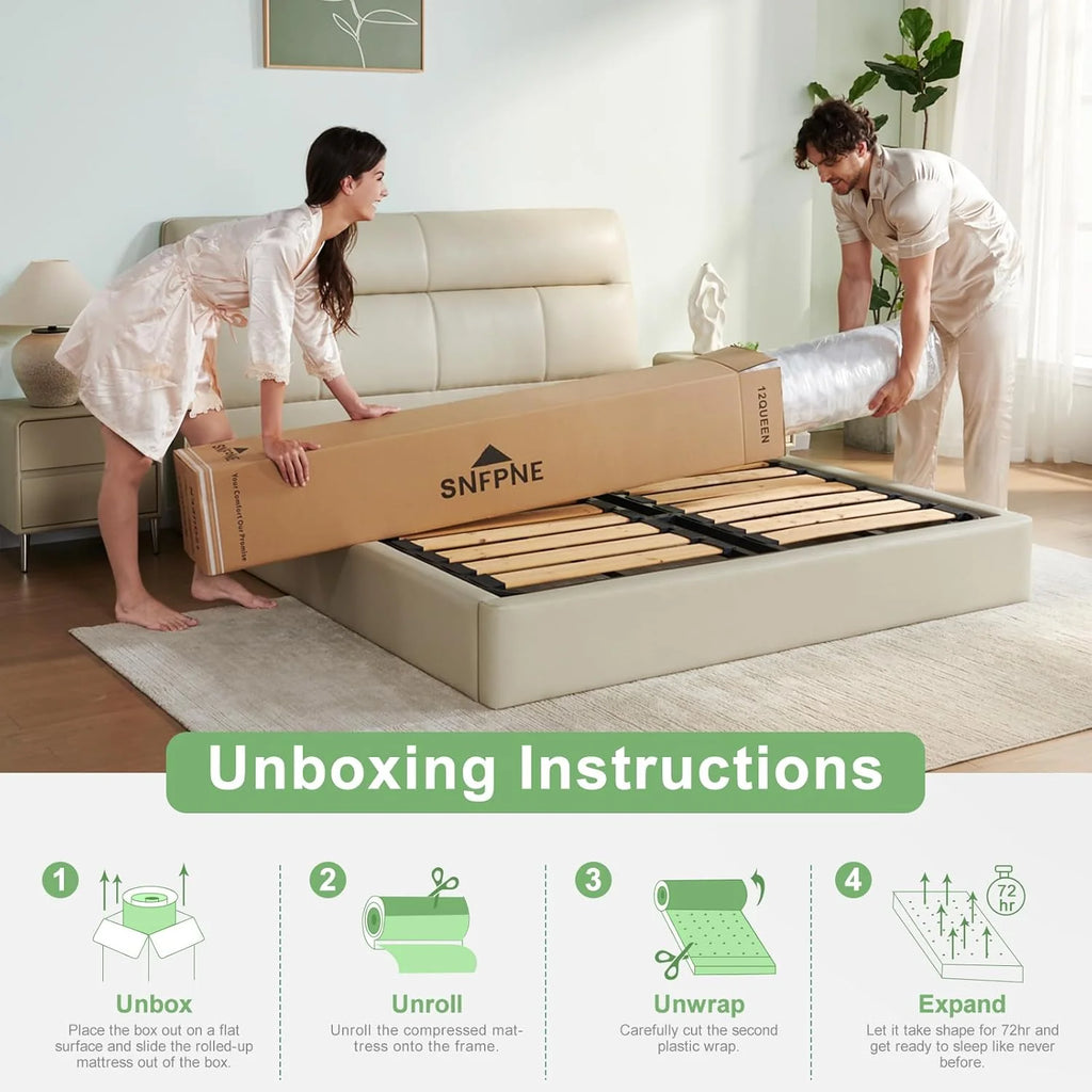 Queen Size Mattress 12 Inch, Medium Firm Memory Foam Hybrid Mattress with Individual Pocket Spring - Pressure Relief, Motion Isolation, Cool Sleep, 80 x 60
