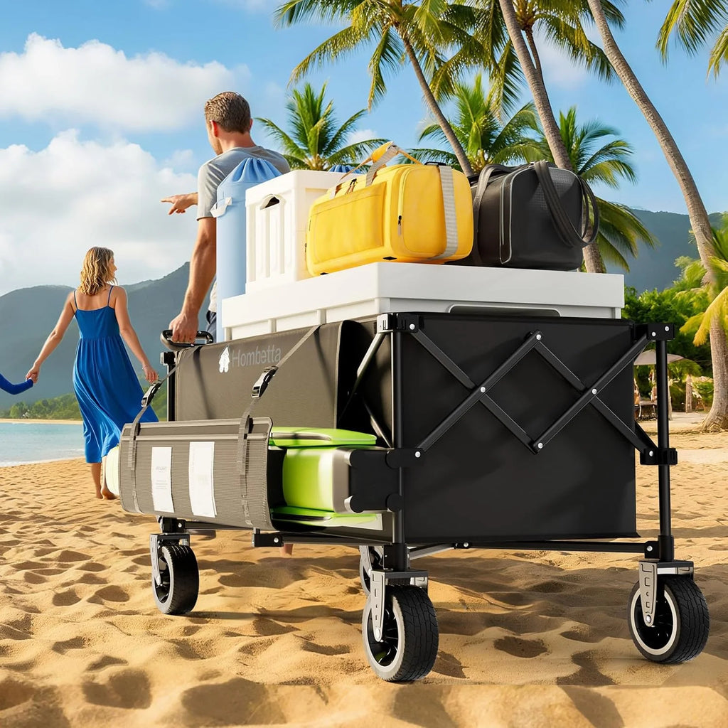 48 Extra Large Folding Travel Cart, 560 lb Capacity, 350 L Heavy Duty Utility Cart with Brakes and All-Terrain Wheels