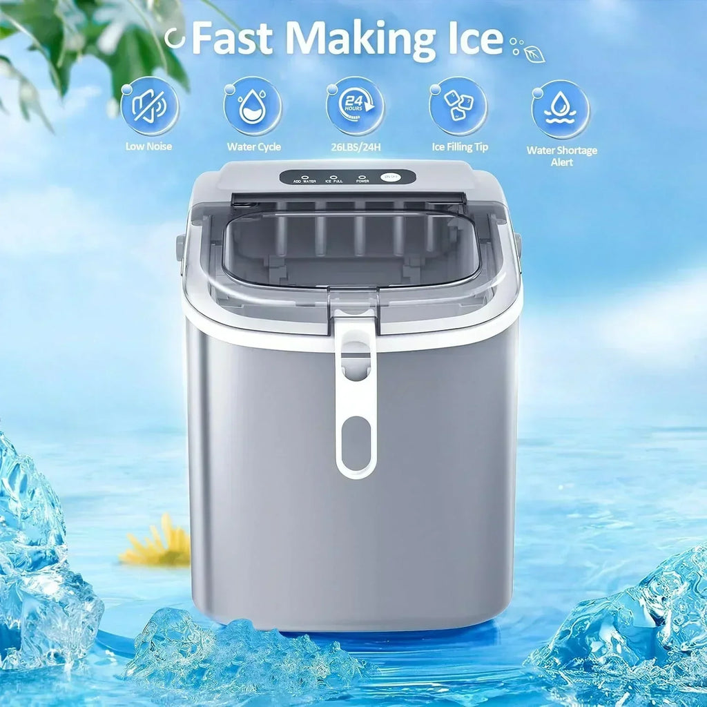 Nugget Ice Makers Countertop Pebble Ice Machine with Chewable Pellet Ice Self-Cleaning