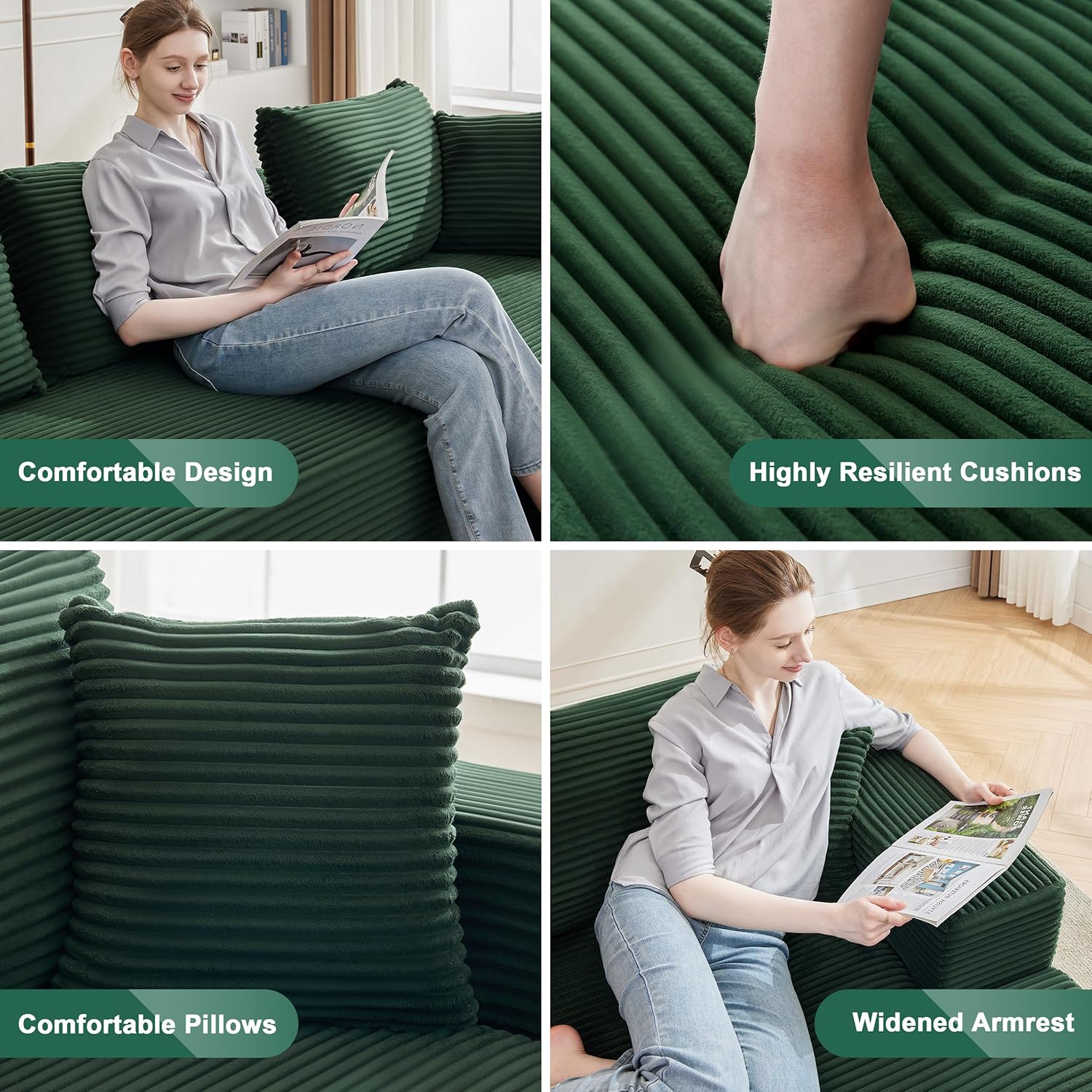 110-inch cloud sofa boneless sofa in the living room modular sofa with deep seats