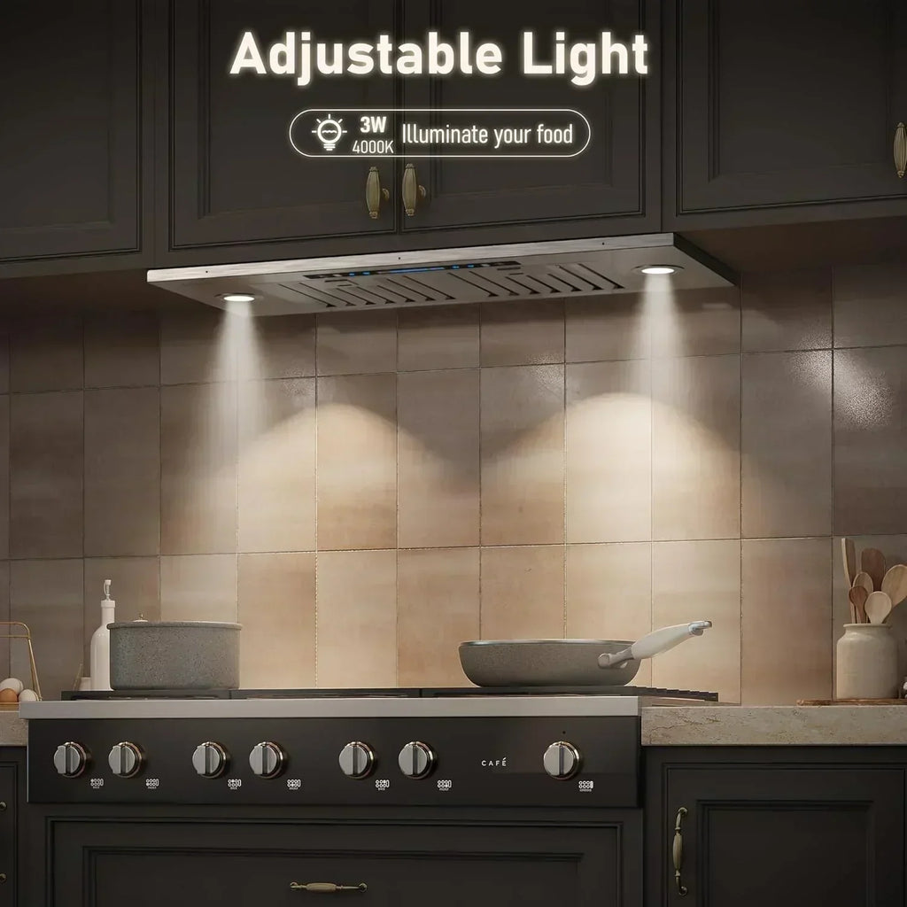 IKTCH 30 Built-in Plug-in Range Hood 900 CFM Stainless Steel Kitchen Range Hood
