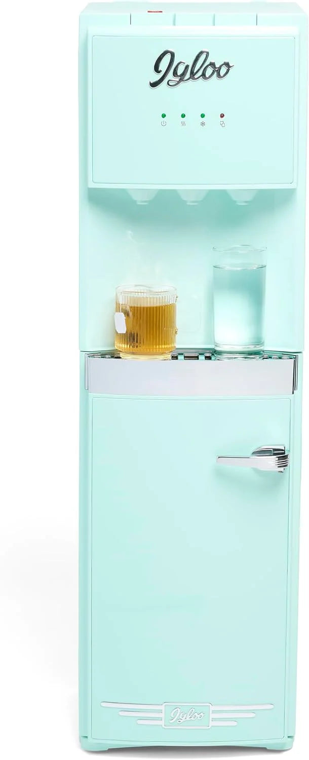 Igloo Bottom Loading Water Dispenser Stainless Steel, Holds 3 and 5 Gallon Jugs, Child Safety Lock