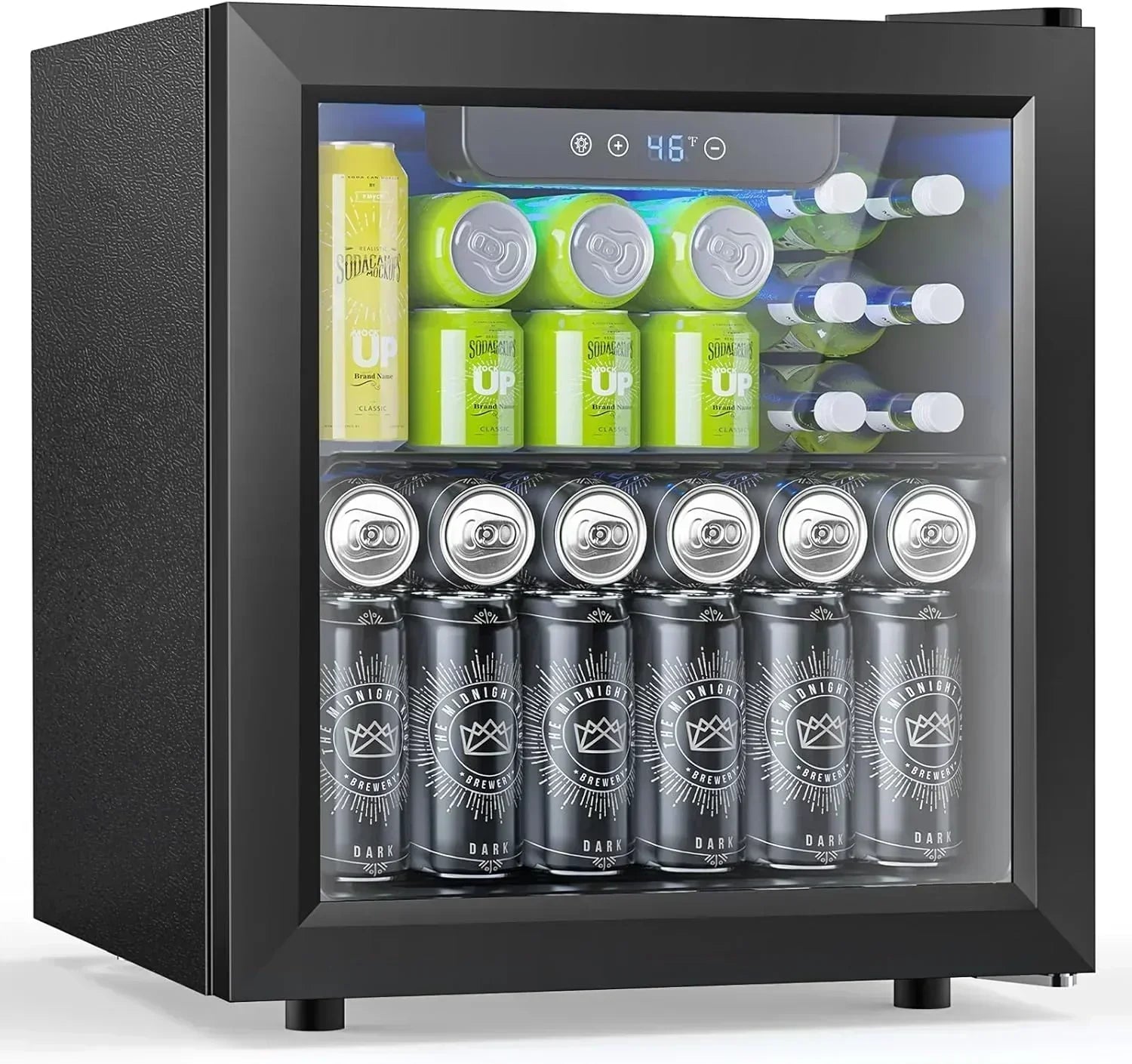 Mini Fridge 130 Can Beverage Refrigerator Cooler Drink Fridge Adjustable Temperature Control