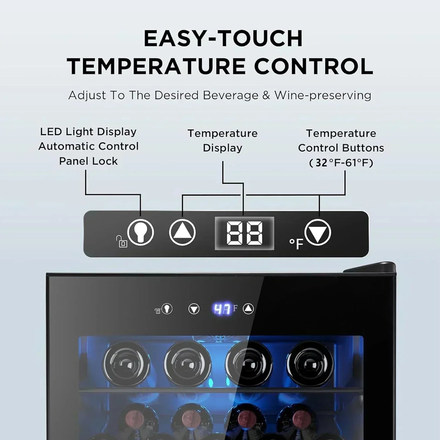 Mini Fridge 130 Can Beverage Refrigerator Cooler Drink Fridge Adjustable Temperature Control