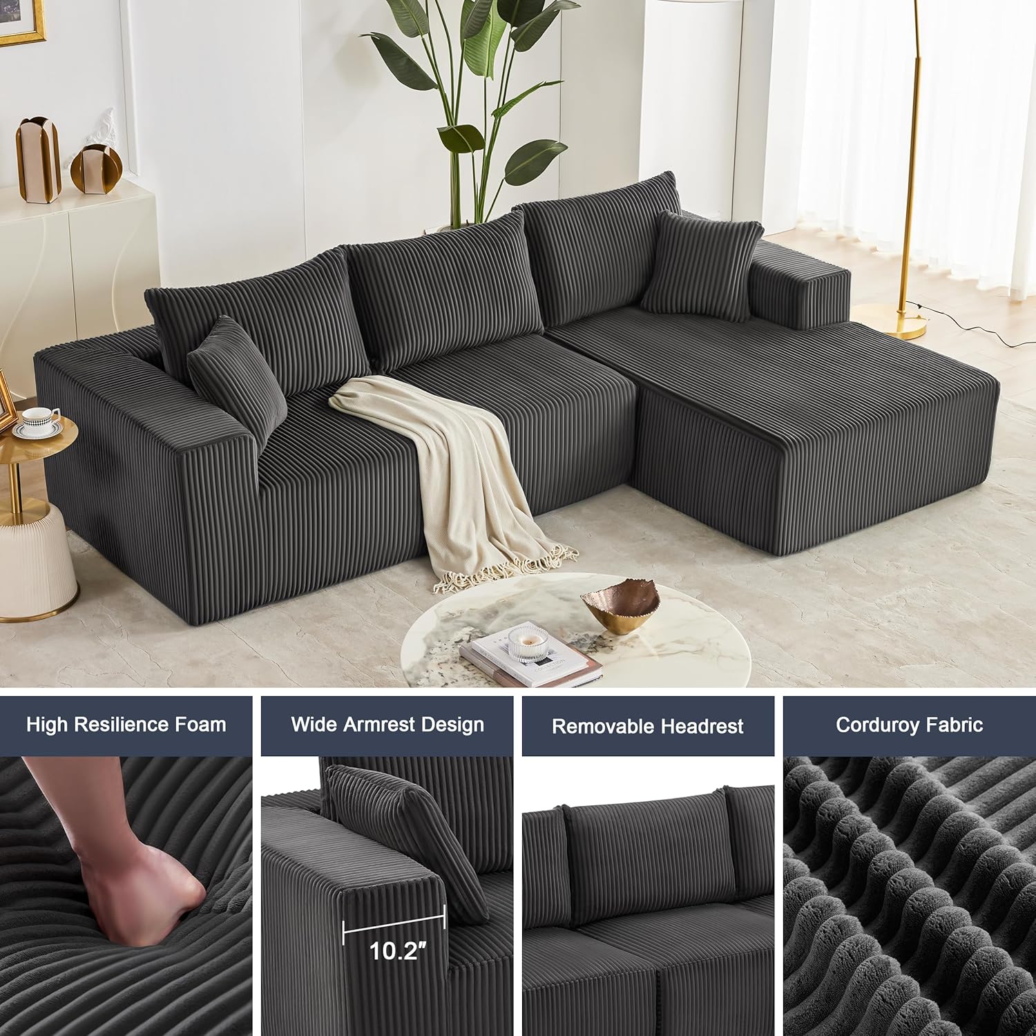 108 inch sectional sofa cloud sectional sofa with deep seat modern sectional L shaped sofa