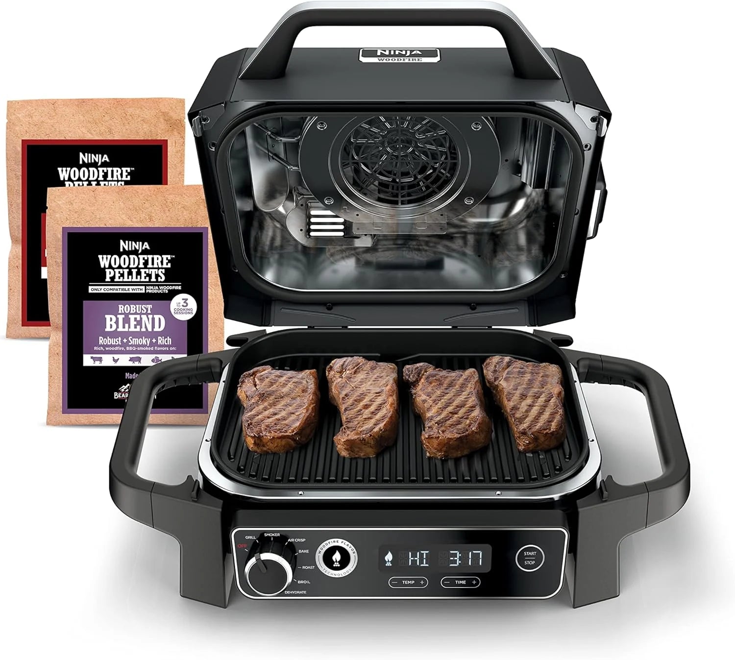 OG751 Woodfire Pro Outdoor Grill Built-In Thermometer 7-in-1 Master Grill BBQ Smoker