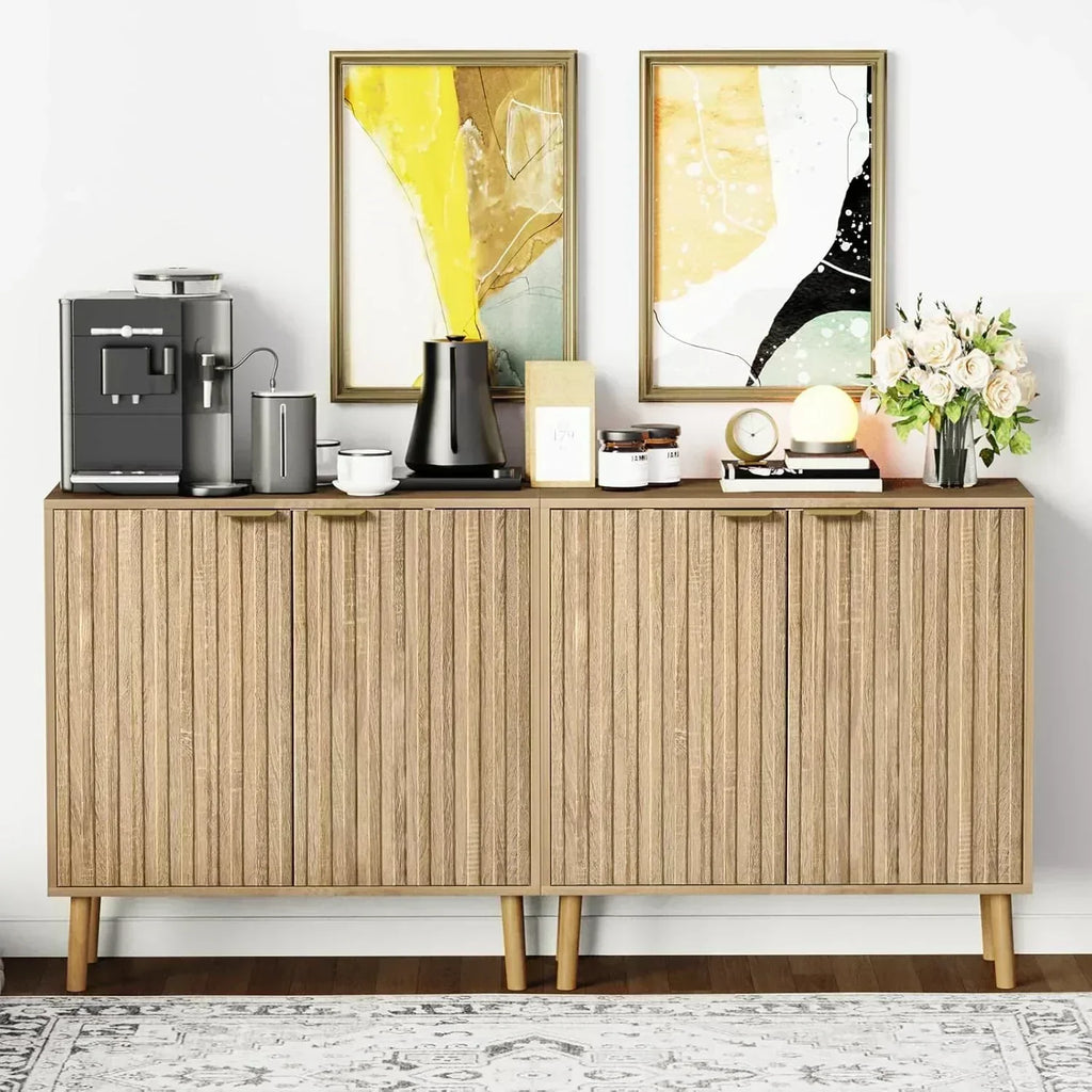 Free Standing Cabinet Black Wood for Living Room Bedroom Dining Room Hallway