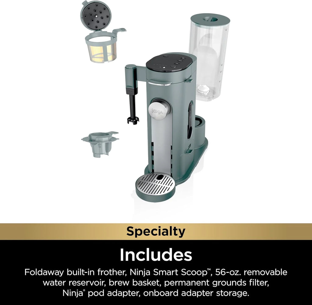 Ninja Pod & Grounds Single-Serve Coffee Maker 56-oz. Reservoir Stone PB051ST