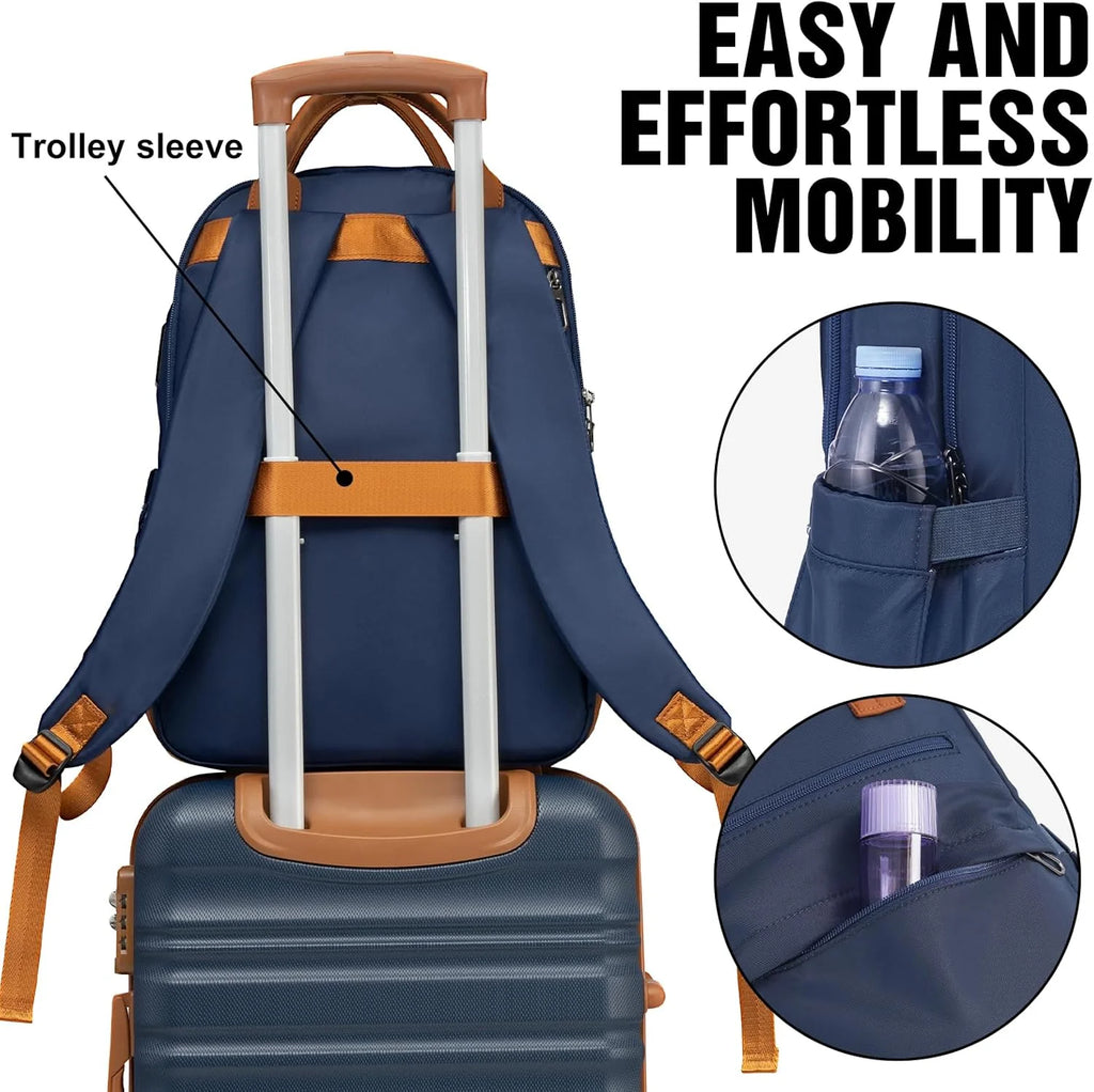 LONG VACATION 6 Piece Luggage Set Carry on Suitcase with ABS+PC hardshell, Spinner Wheels & YKK Zipper TSA Lock