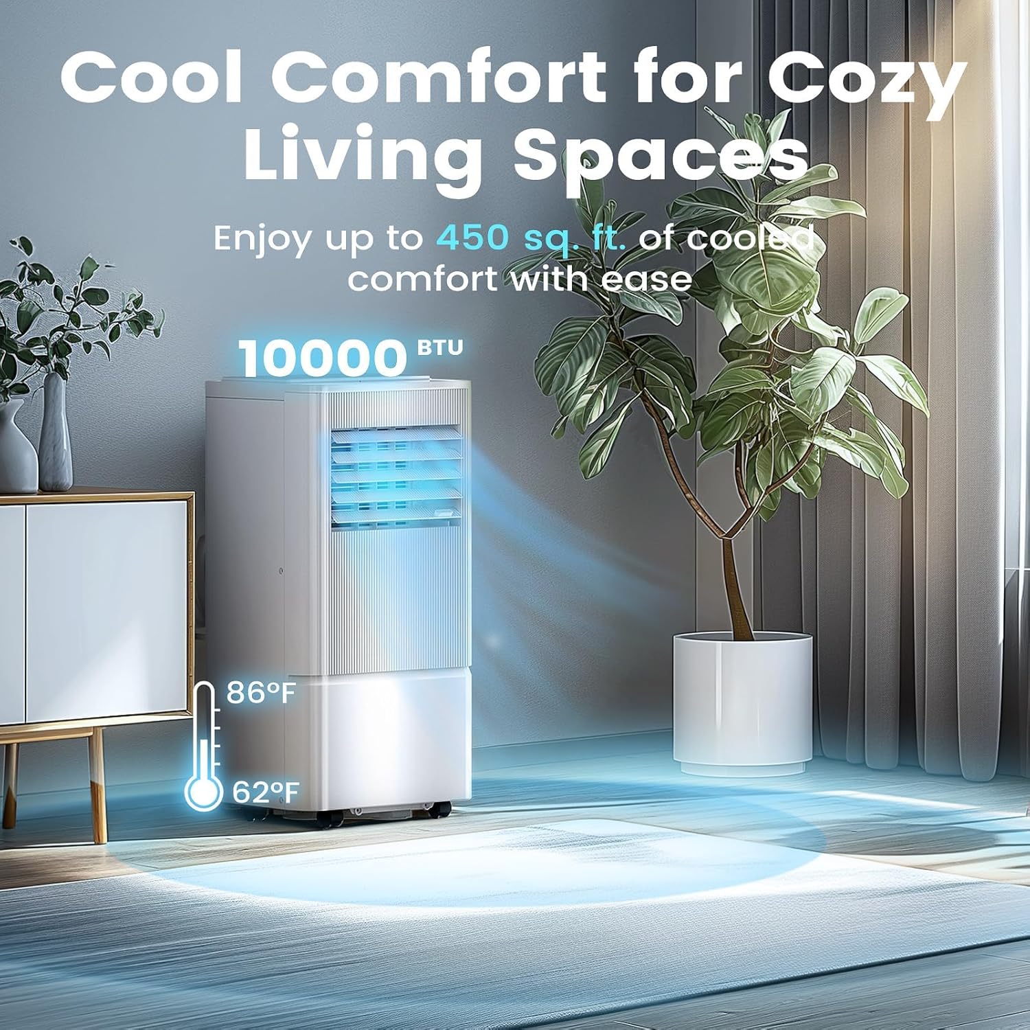 Air Choice Portable Air Conditioner 10000 BTU Air Conditioner Portable for Room Up to 450 Sq.Ft