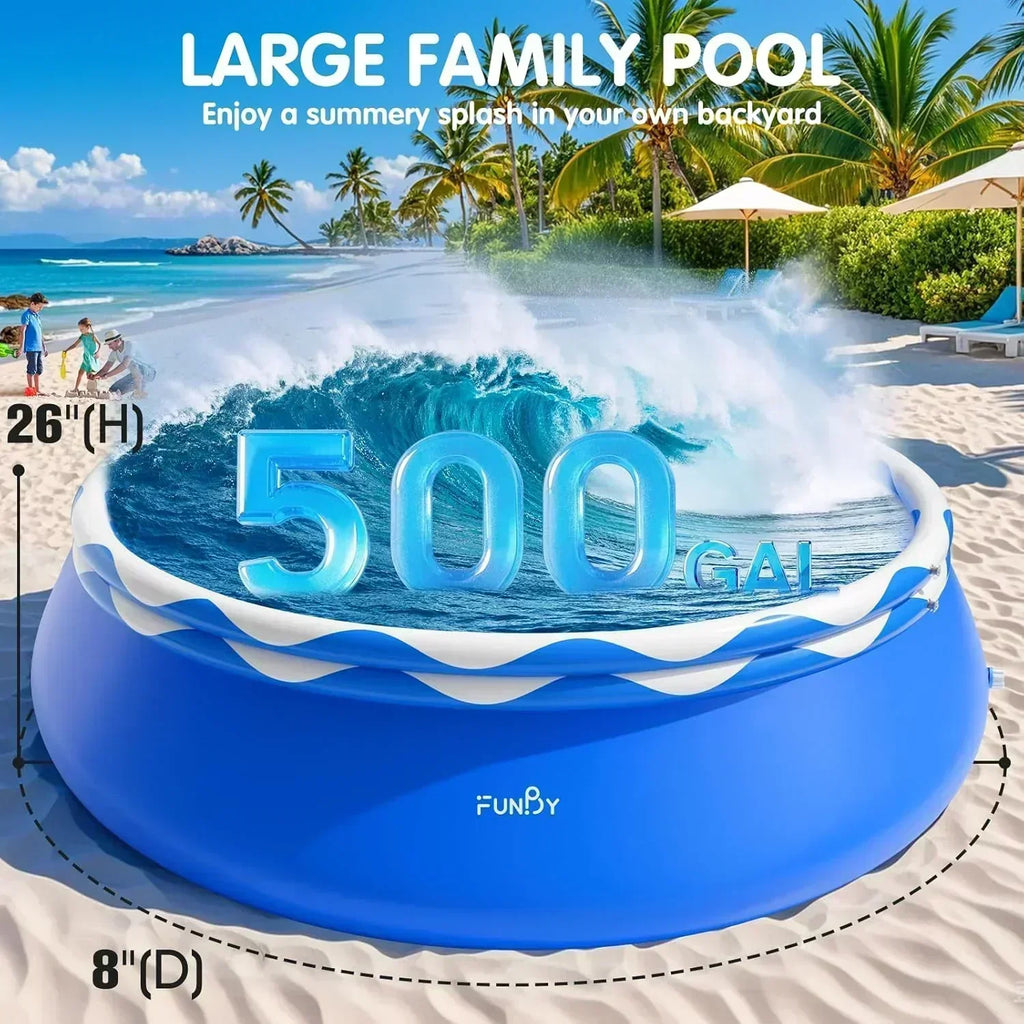 Upgraded Double Rings Inflatable Above Ground Pool Easy Set Inflatable Swimming Pool