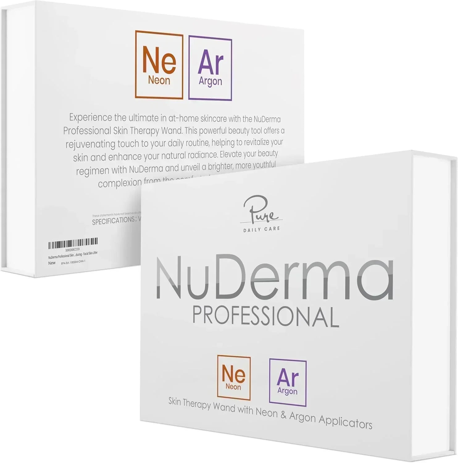 NuDerma Professional Skin Therapy Wand Portable Skin Therapy Machine with 6 Neon Argon Wands