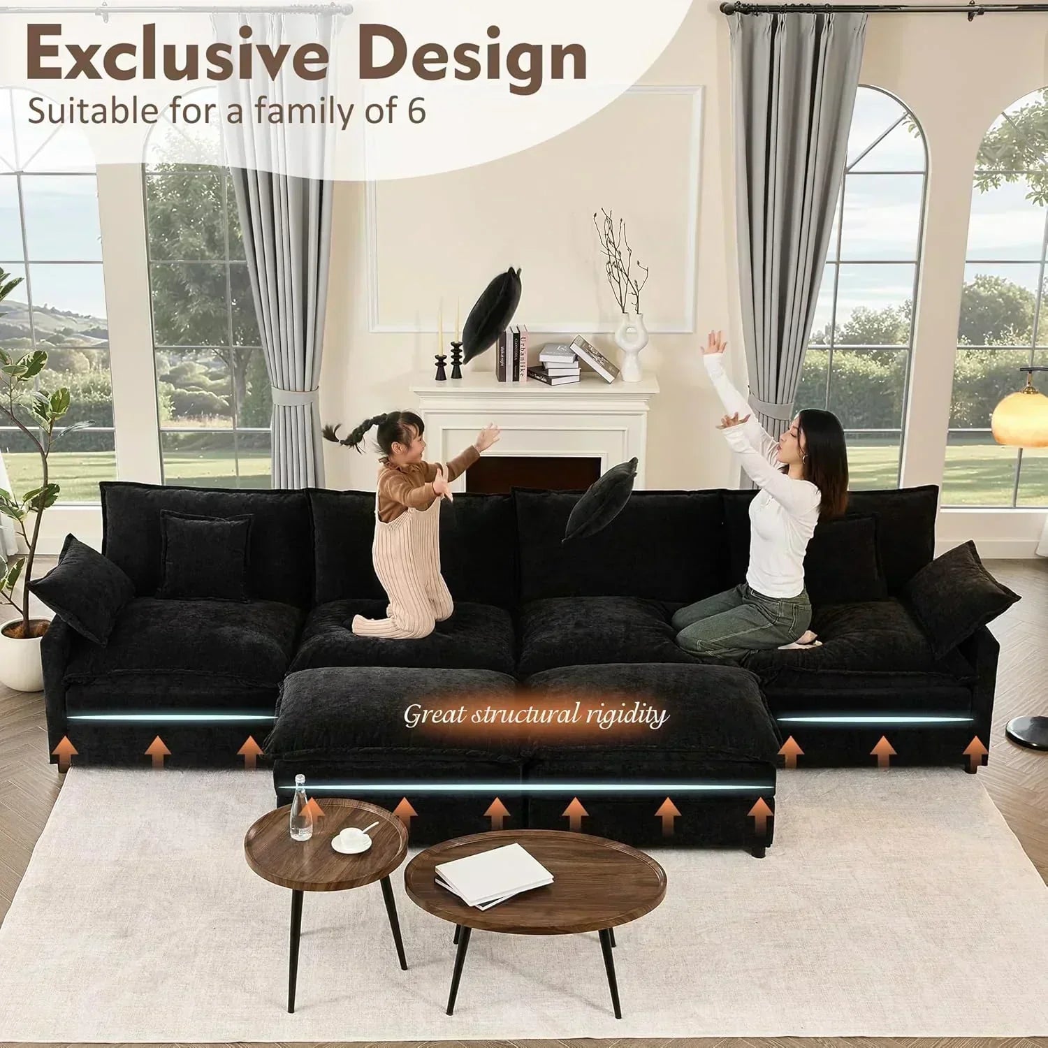 108 U-shaped sofa modular sofa Comfortable cloud sofa