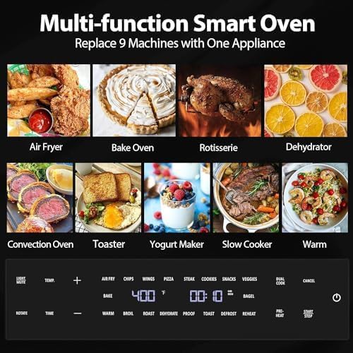 Beelicious 32QT Extra Large Air Fryer Toaster Oven Combo with Rotisserie and Dehydrator