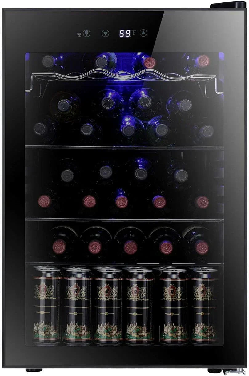 Antarctic Star 26 Bottle 130 Can Wine Cooler/Cabinet Beverage Refrigerator Cellar Beer Clear Glass
