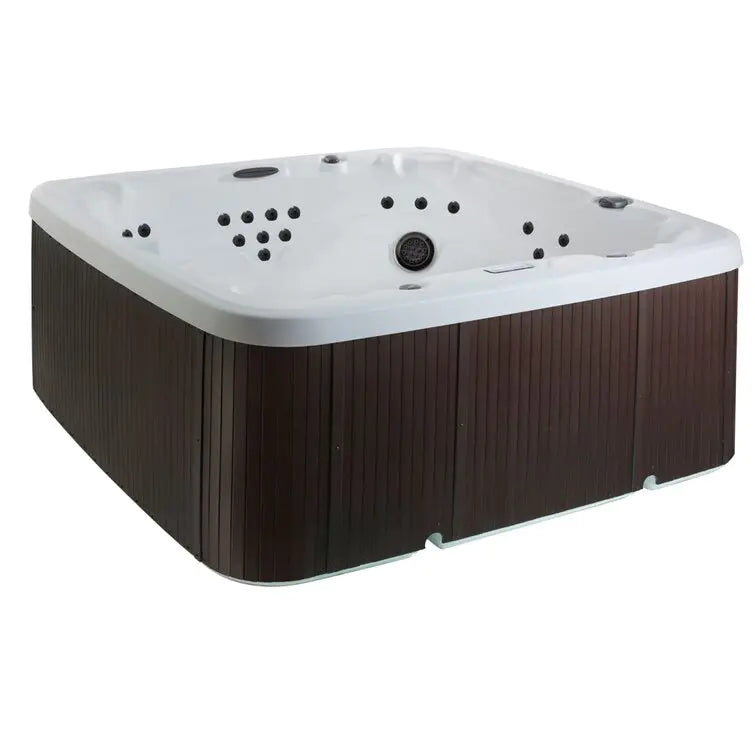 Lifesmart Spas 230 Volt 7 Person 65 Jet Square Hot Tub with Ozonator in Espresso