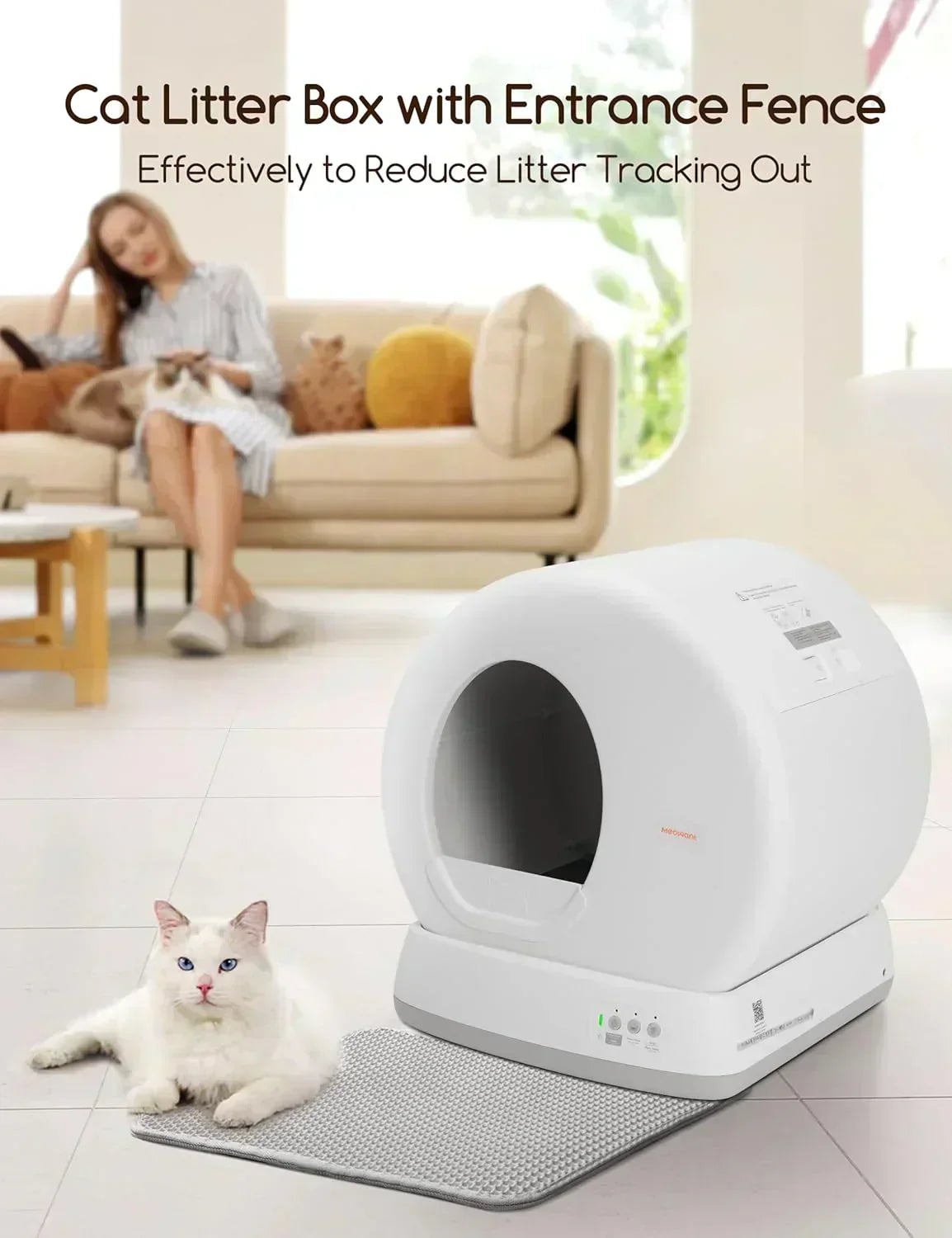 Self-Cleaning Cat Litter Box Integrated Safety Protection Automatic Cat Litter Box for Multi Cats