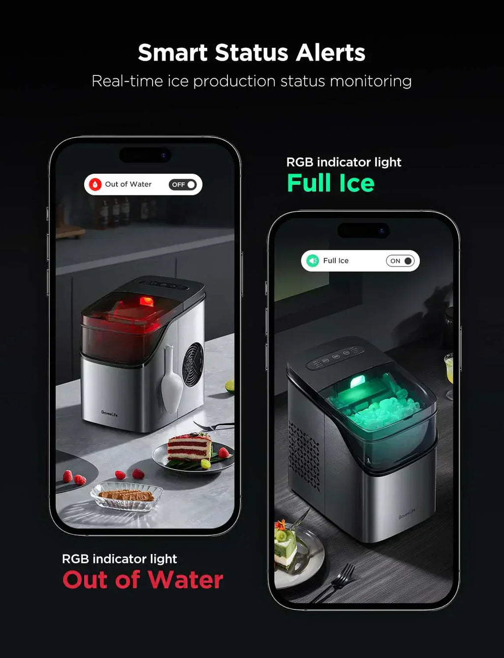 GoveeLife Smart Ice Maker Countertop Portable Ice Machine with Voice Control 9 Ice Cubes