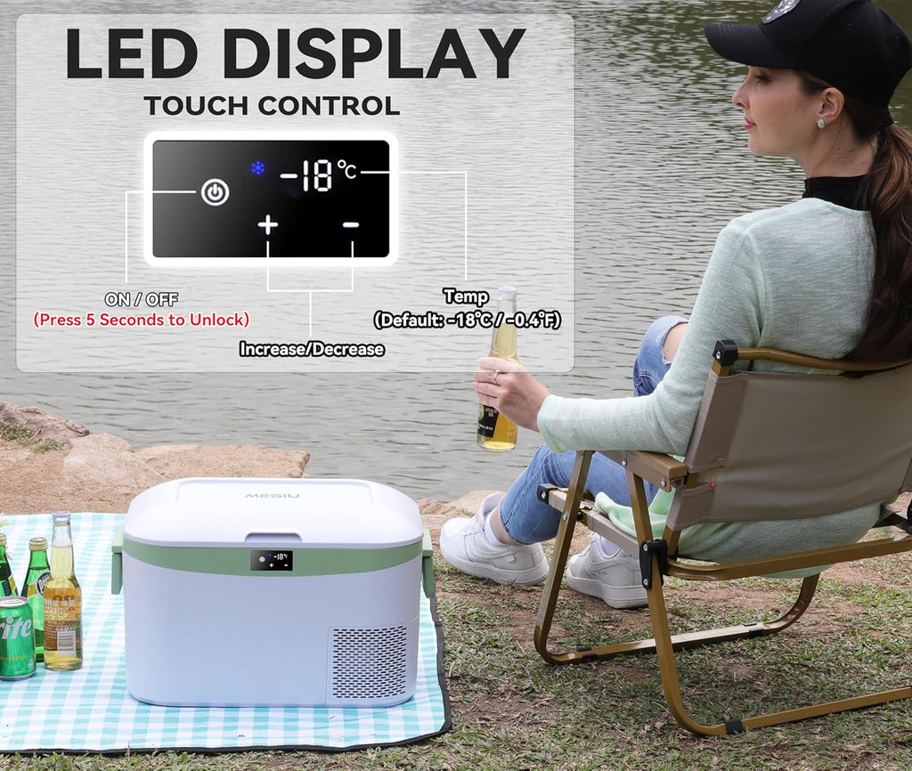 Car Fridge Portable 12 Volt Refrigerator 23 Quart (22 Liter) Freezer Compressor Cooler 12V/24V DC