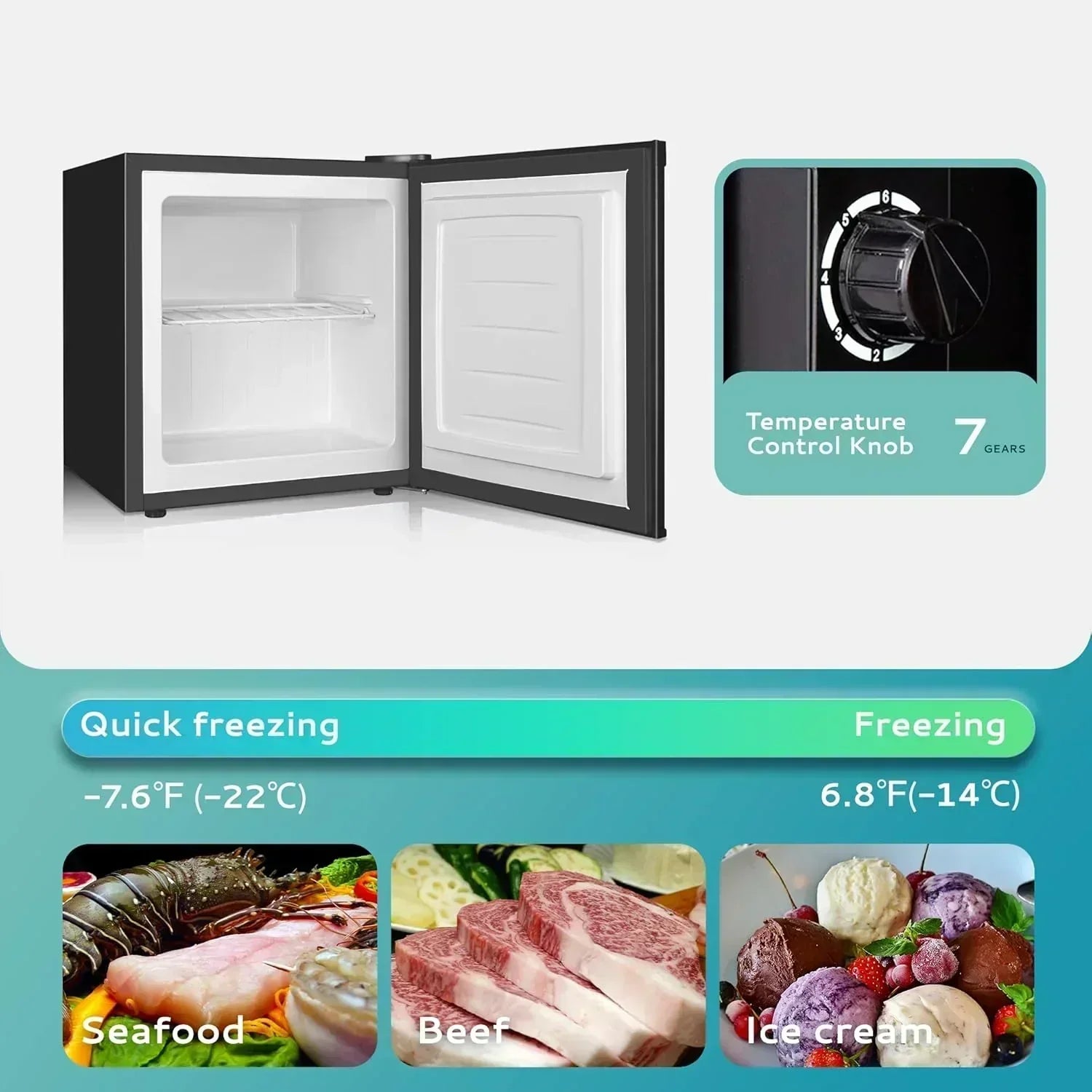 Upright freezer 3.0Cubic Feet Single Door Compact Mini Freezer with Reversible Door Small freezer
