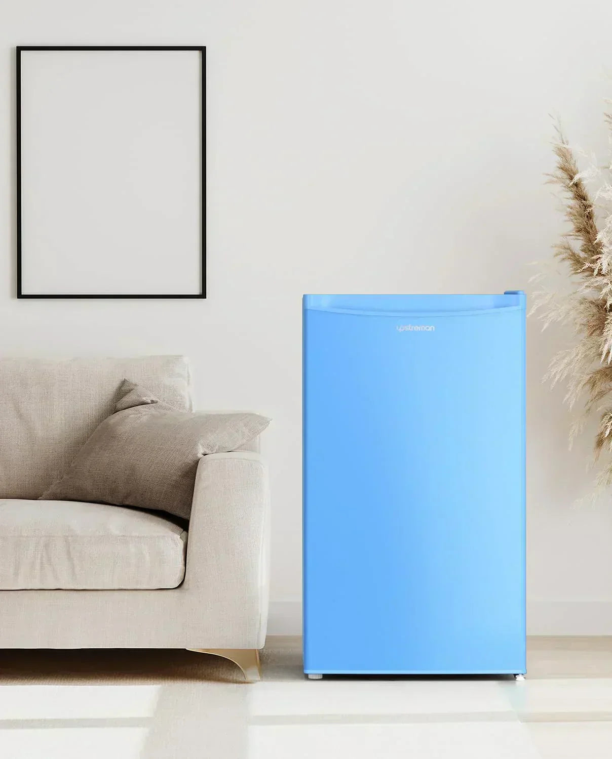 Upstreman 3.2 Cu.Ft Mini Fridge Freezer Single Door Fridge Dorm Fridge Adjustable Thermostat